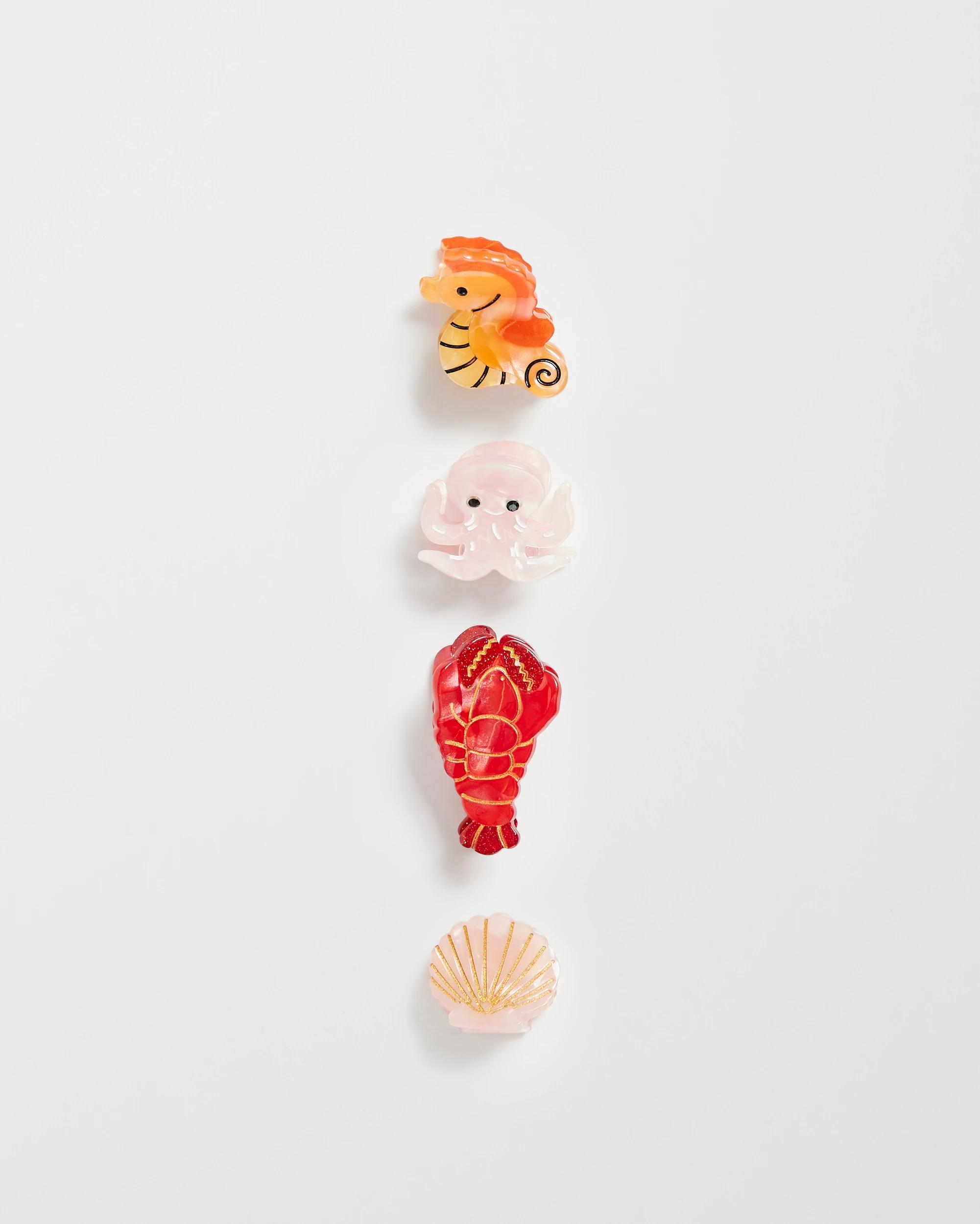 1 Target Kids 4 Pack Mini Sea Theme Claw Clips SEA THEME, 1 of 2