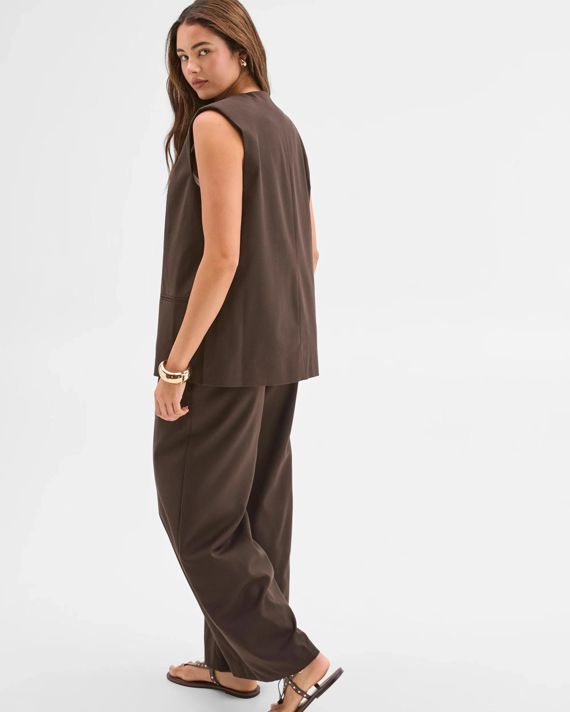 7 Lily Loves Oversized Vest CHOCOLATE BROWN, 7 of 7