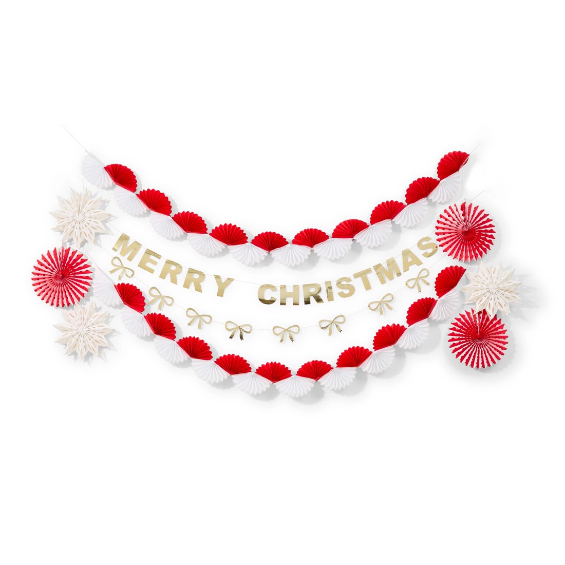 2 10 Piece Merry Christmas Paper Decoration Pack, 2 of 8