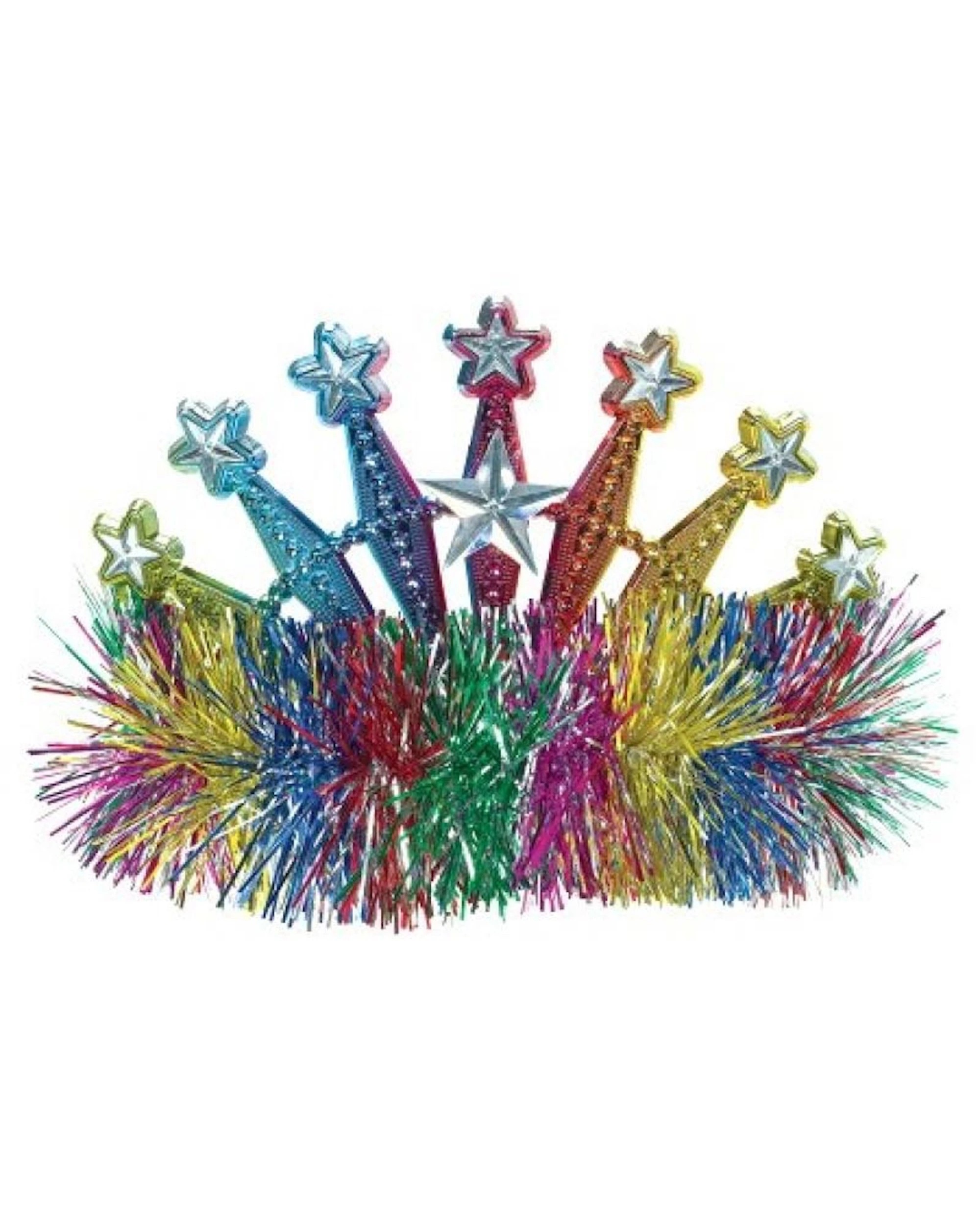 1 Amscan Inc. Rainbow Star Tiara With Tinsel - One Size - Multi, 1 of 1