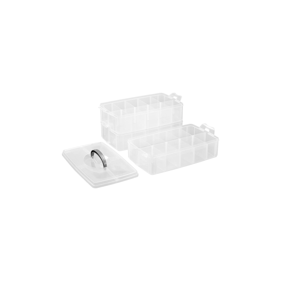 4 BOXSWEDEN Nic-Nac 3-Tier Box 30-Compartment Container 32.5x24cm Plastic
 - plain, 4 of 4