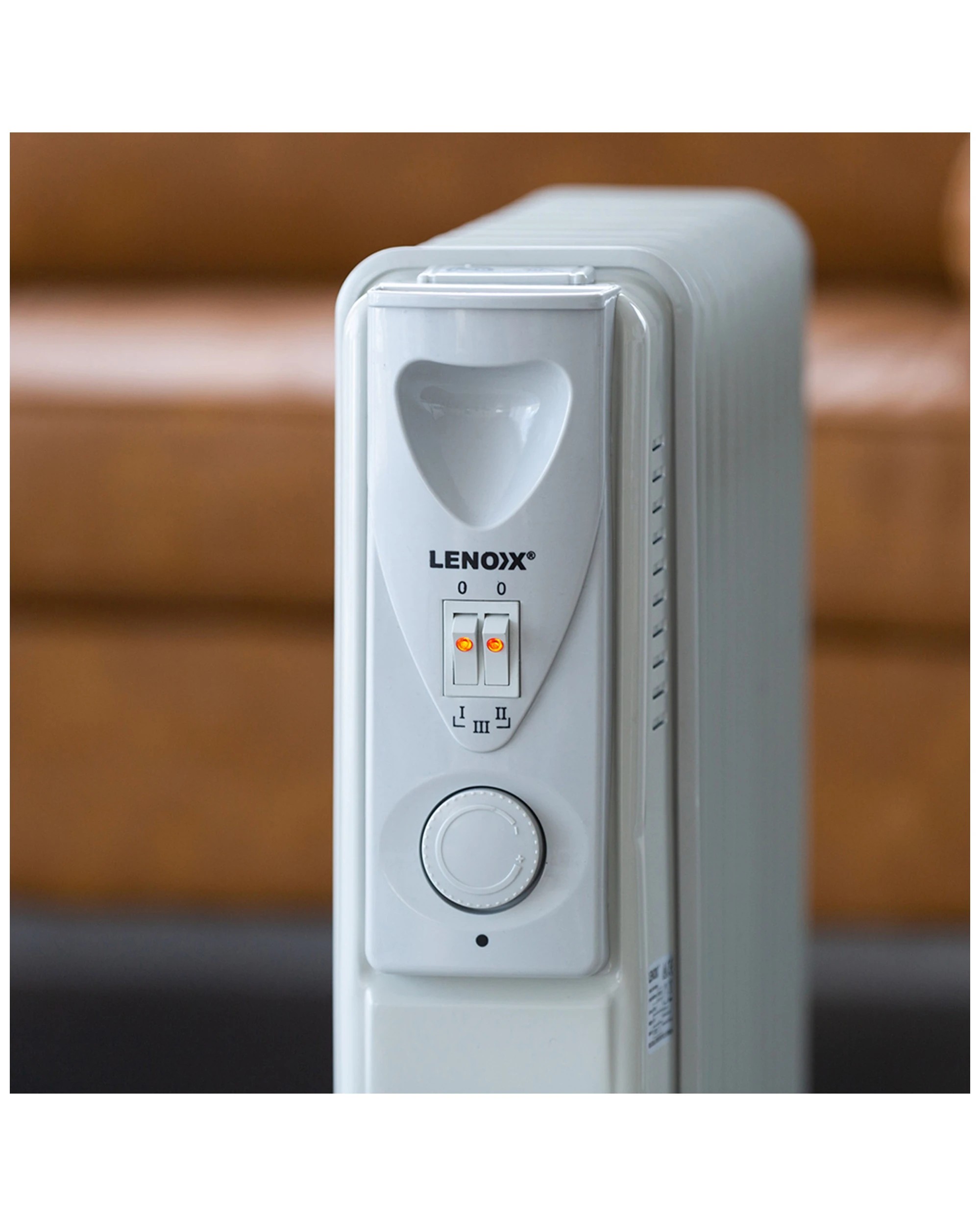 1 Lenoxx 2400w Electric Convection/radiant 11 Fin Oil Column Heater W/castors - White, 1 of 6