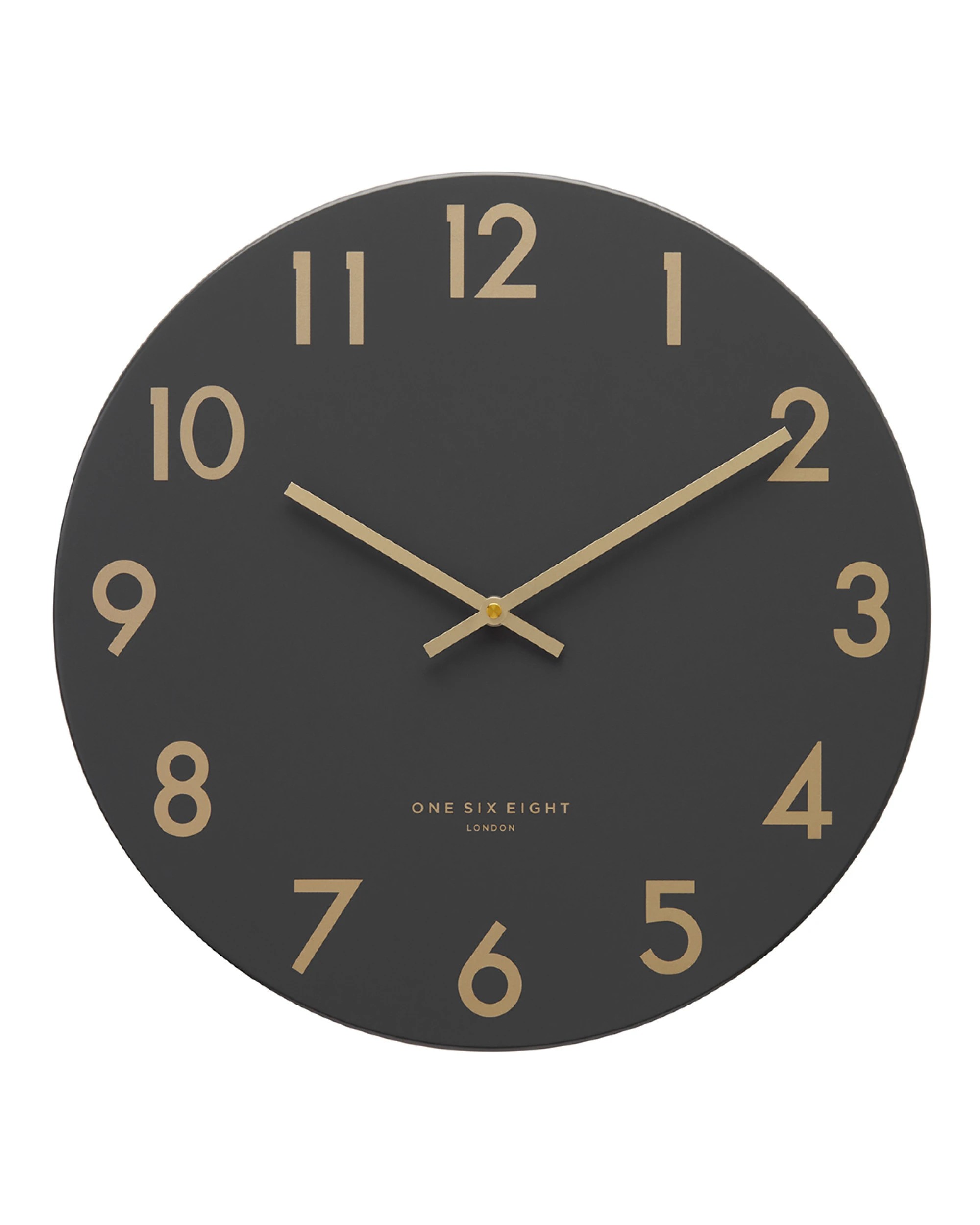 1 One Six Eight London Jones Silent Wall Clock - 40cm - Charcoal - Black, 1 of 5