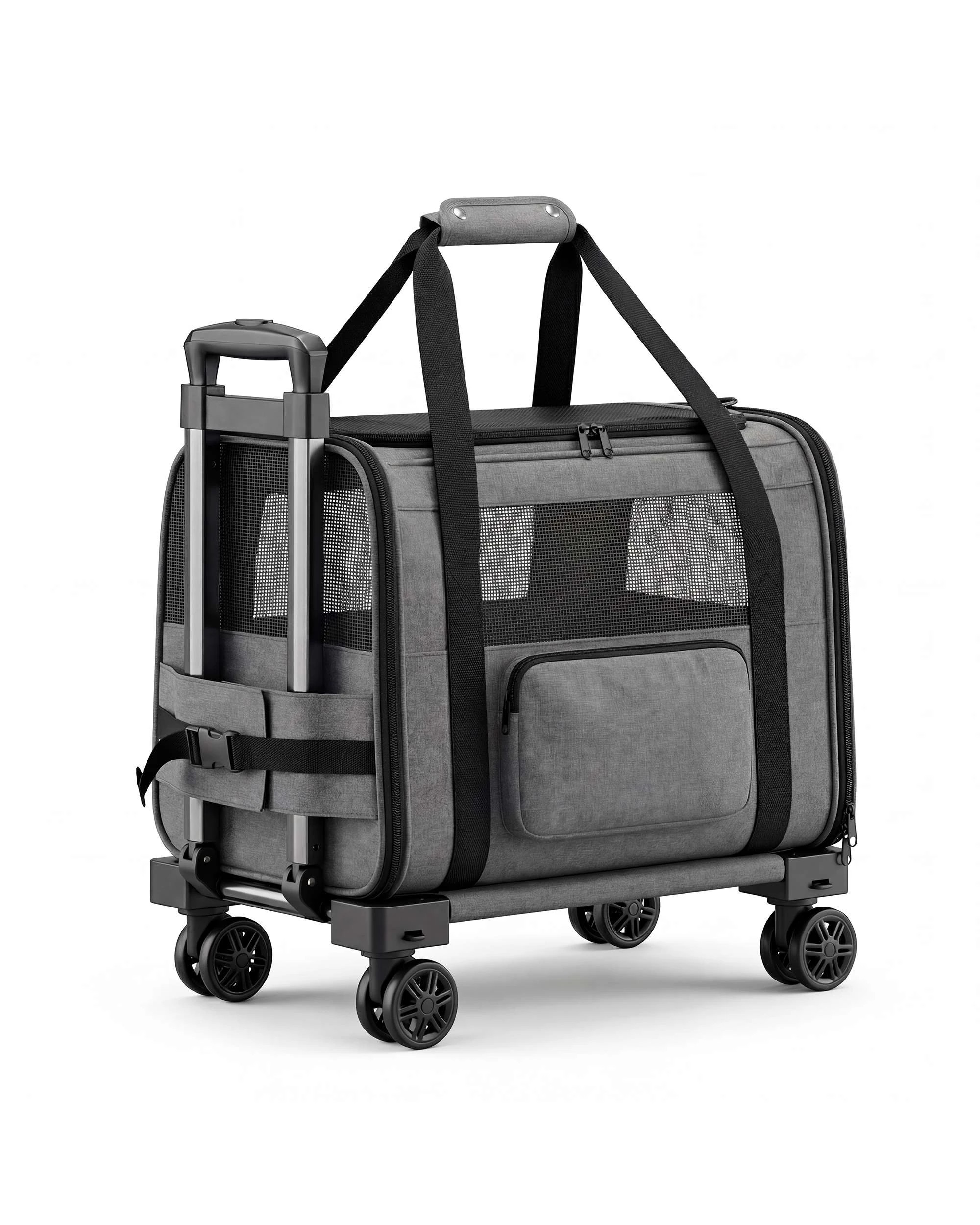 2 Advwin Pet Carrier Foldable Stroller Cat Dog Trolley Travel Bag, 2 of 9