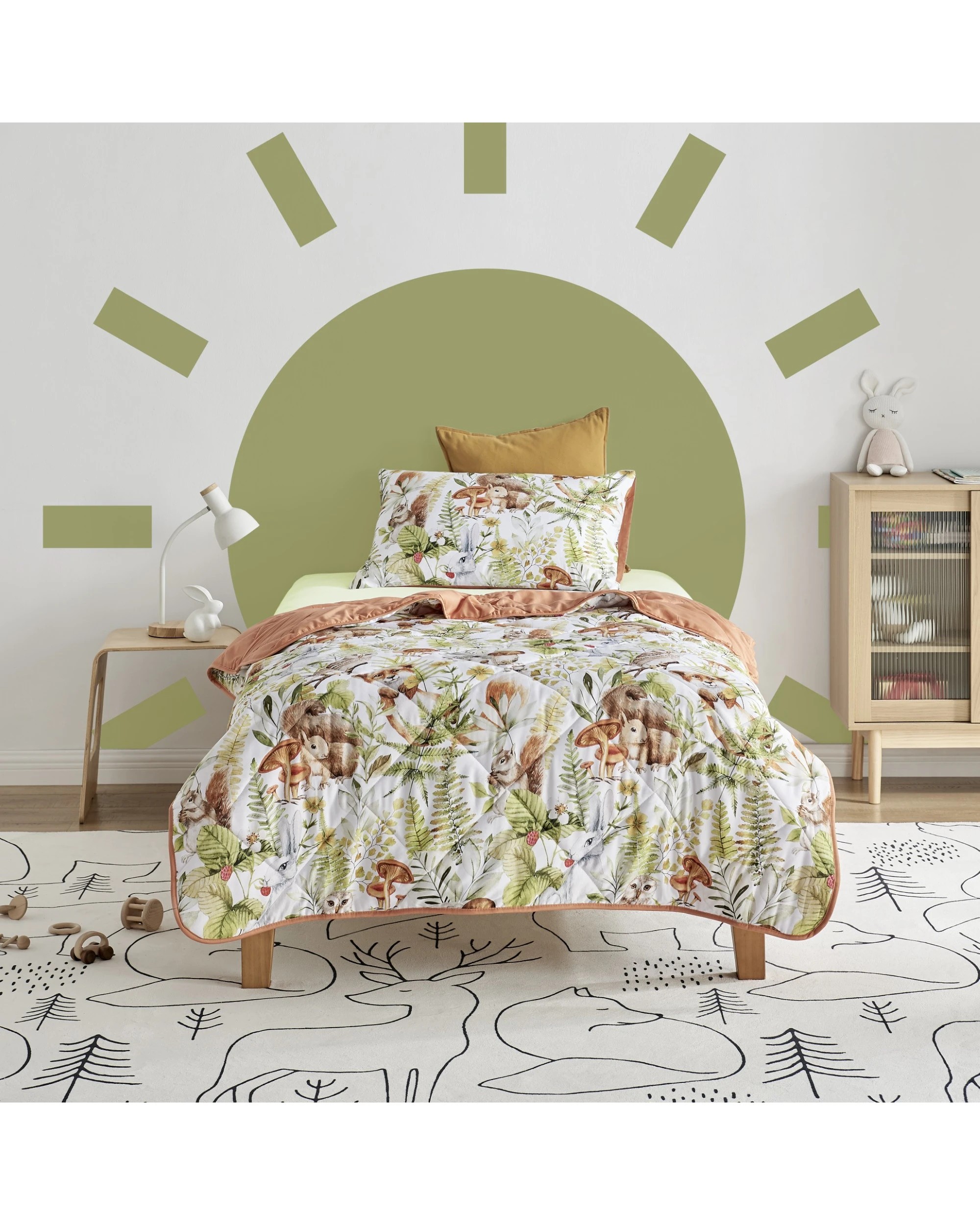 1 Jack & Ava Comforter Set Furry Buddies - King Single Bed - Animal Print, 1 of 7