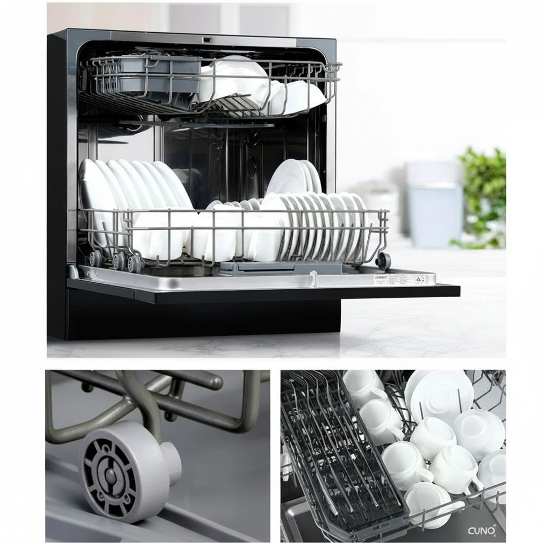 6 Devanti 8 Place Settings Benchtop Dishwasher - Black, 6 of 8