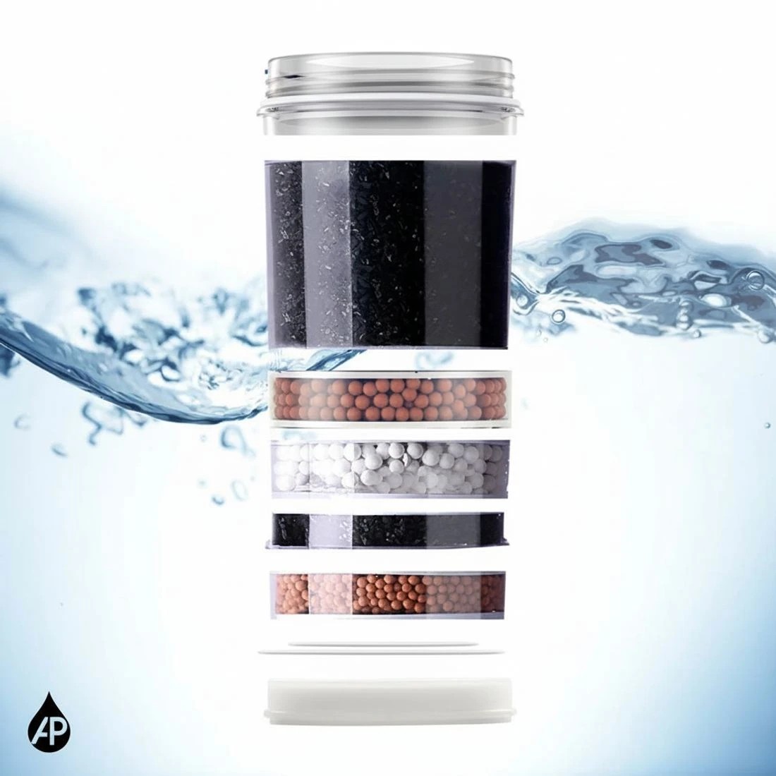 6 Devanti Water Cooler Dispenser 22L Bench Top Chiller Purifier Filter Hot Cold - Black, 6 of 8