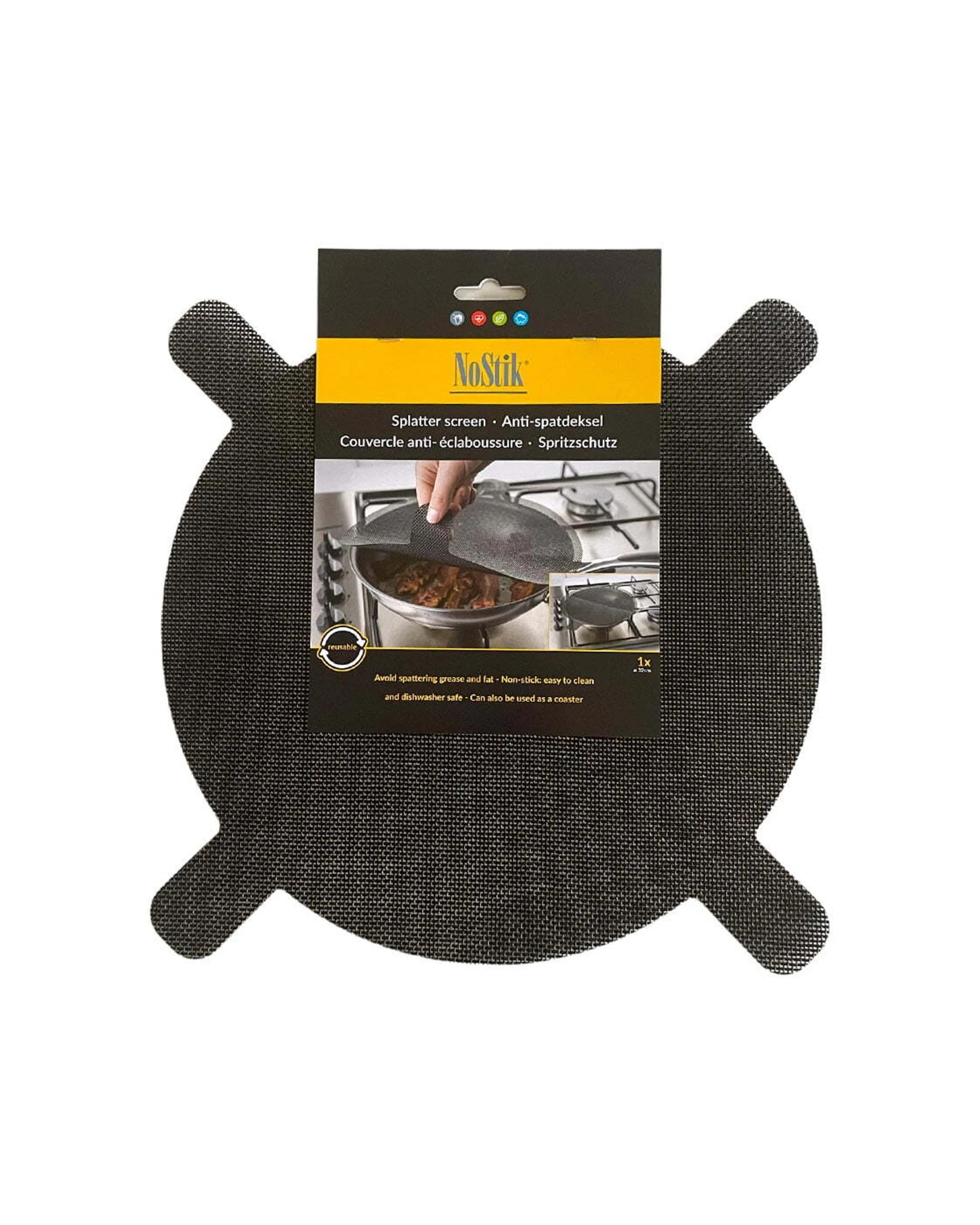 1 Nostik Splatterguard Reusable Heat Resistant Frying Pan Cover 36cm - Black, 1 of 1