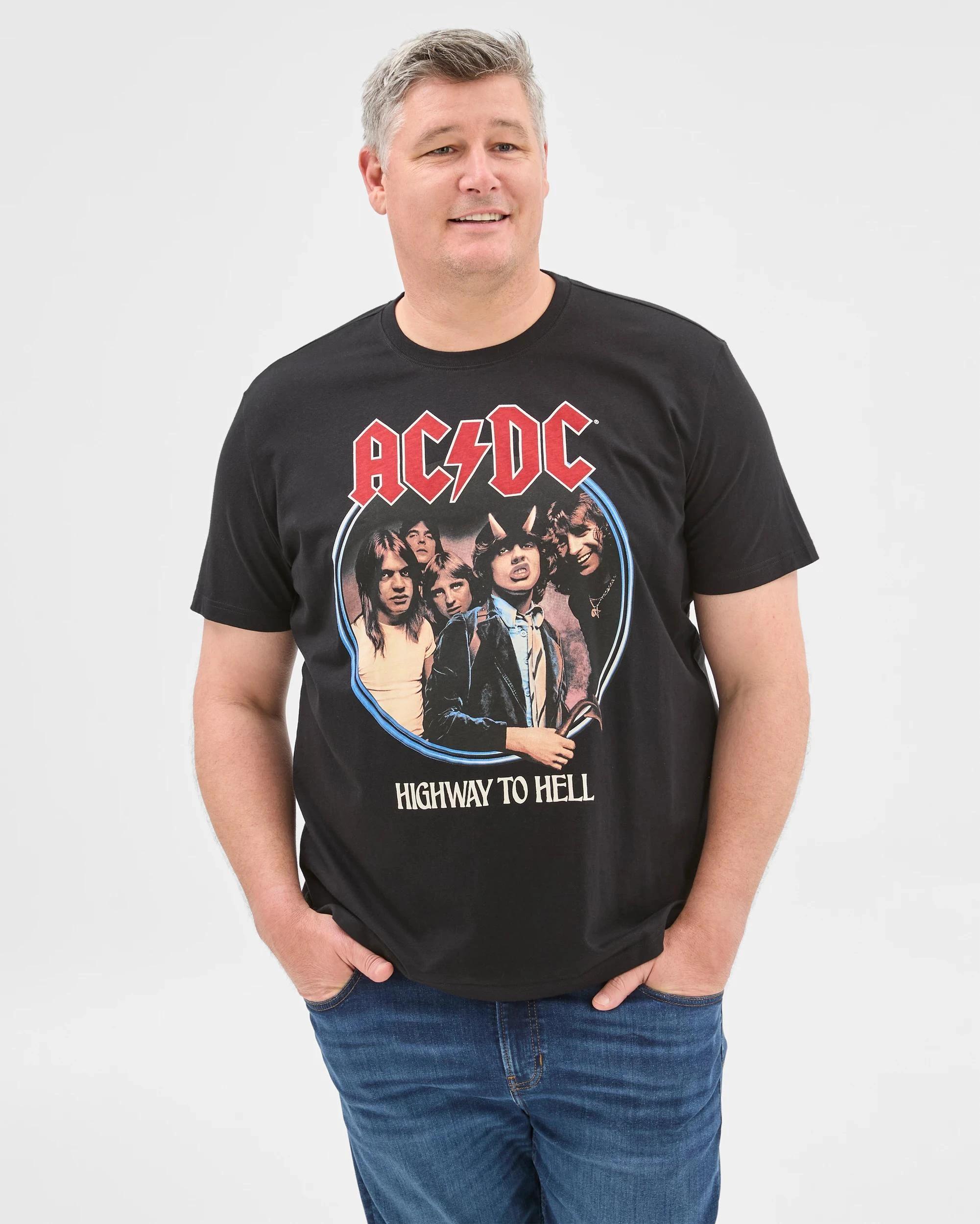 2 ACDC Plus Size Licensed AC/DC T-Shirt WASHED BLACK, 2 of 6