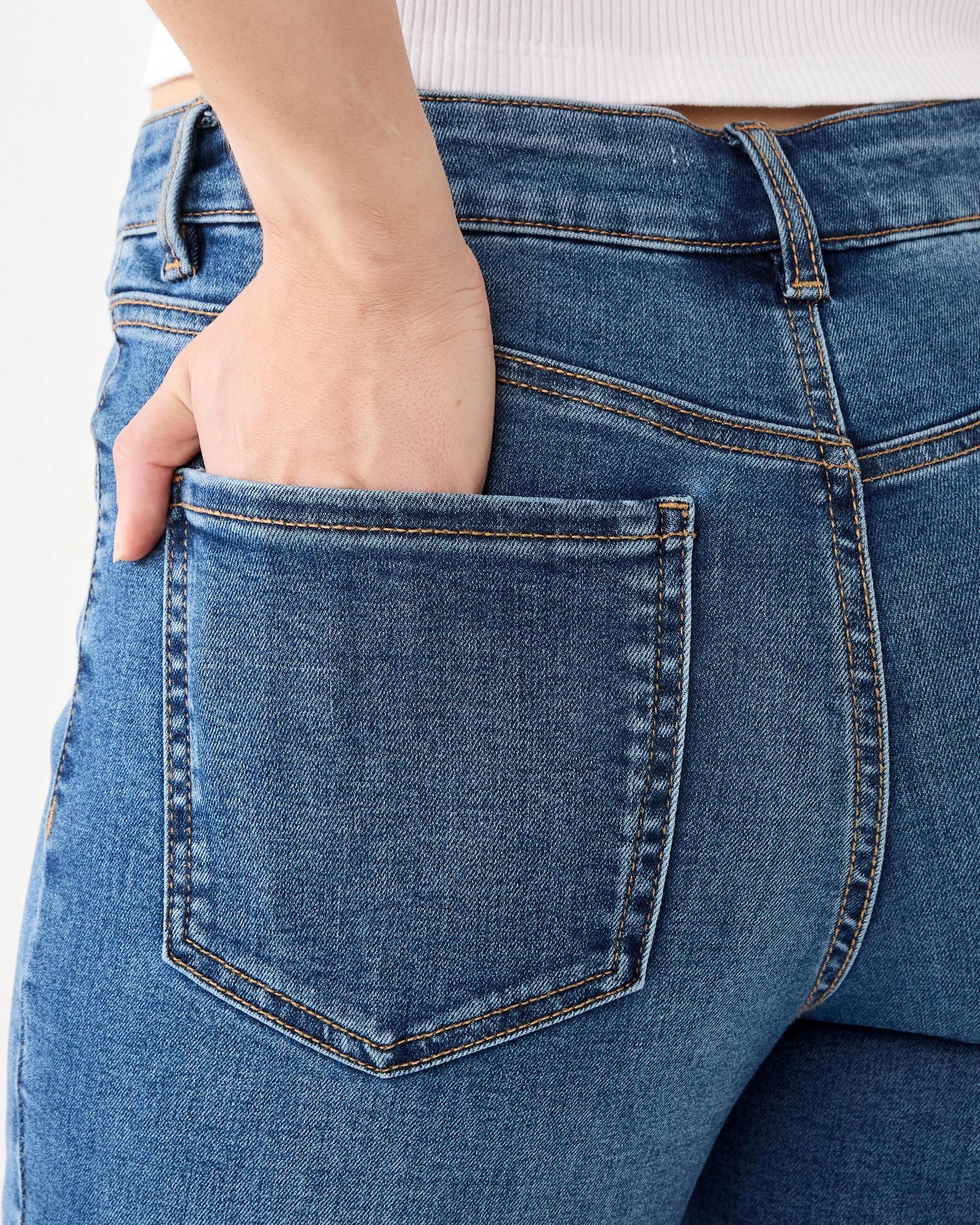6 High Rise Skinny Jeans Mid Wash, 6 of 6