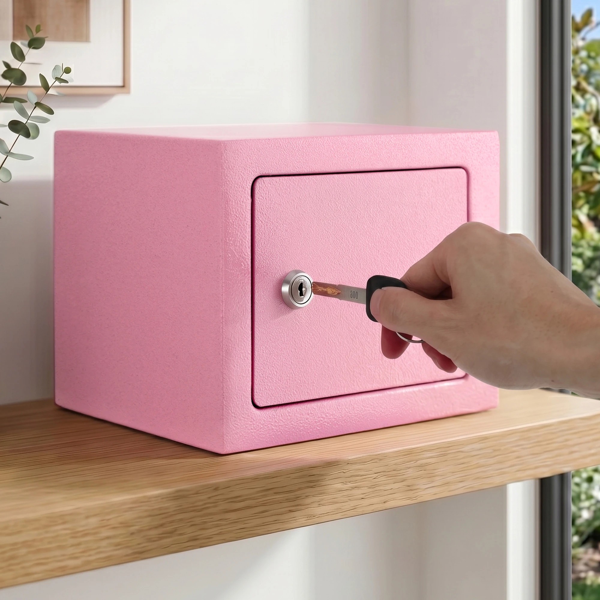 7 UL-Tech 6.5L Small Safe Box with Key Lock for Cash Mini Home Security Safe - Pink, 7 of 8