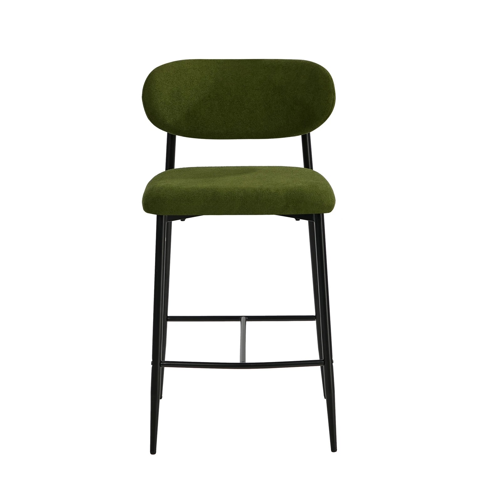 6 Oikiture 4x Bar Stools Kitchen Stool Counter Chair Boucle- Green, 6 of 8