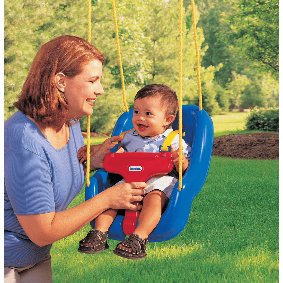 4 Little Tikes 2-in-1 Snug 'n Secure Swing
 - Blue, 4 of 6