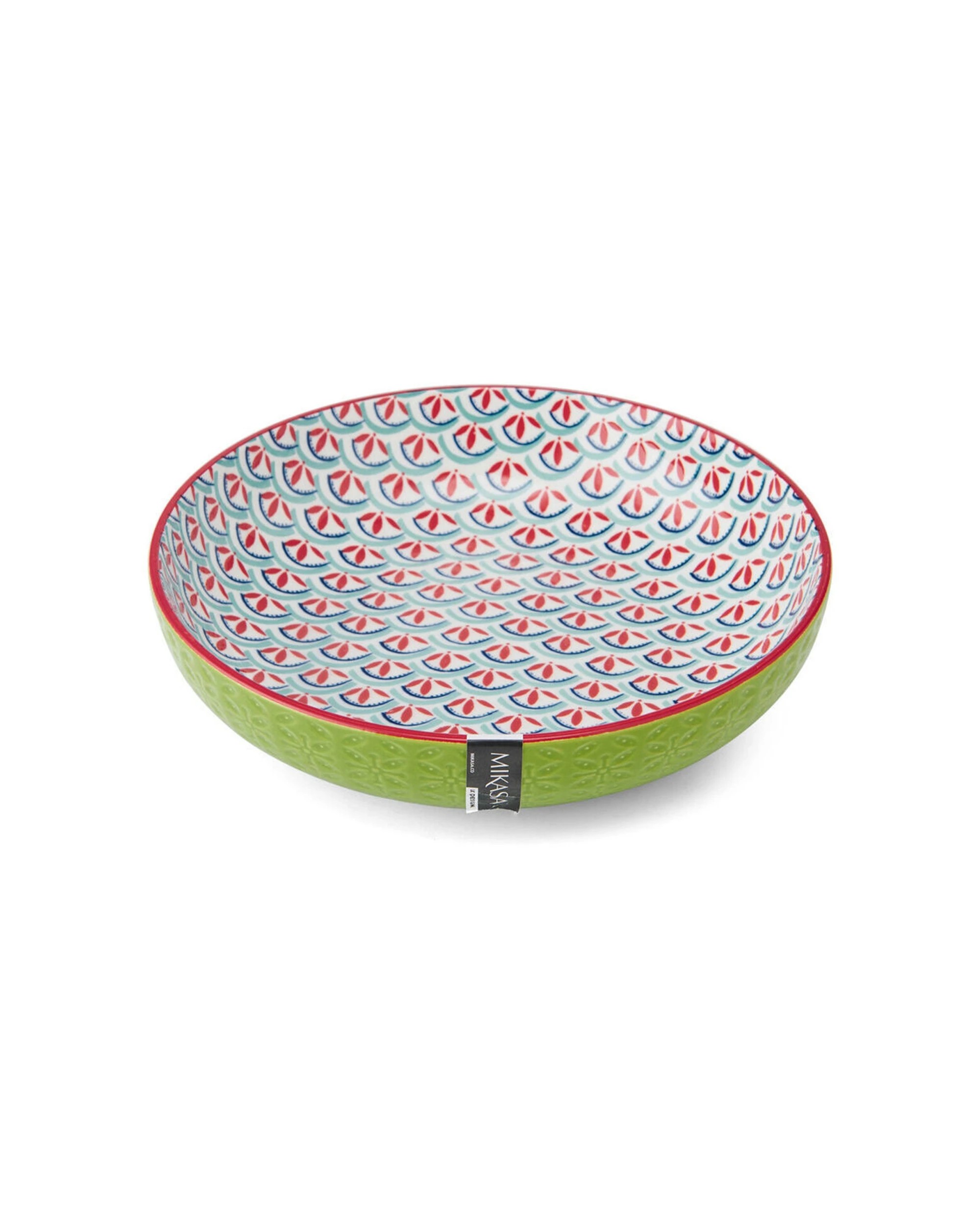 3 Mikasa 4PK Geometric Line Ceramic Bowl Round Dinnerware Stoneware 21cm - Green, 3 of 8