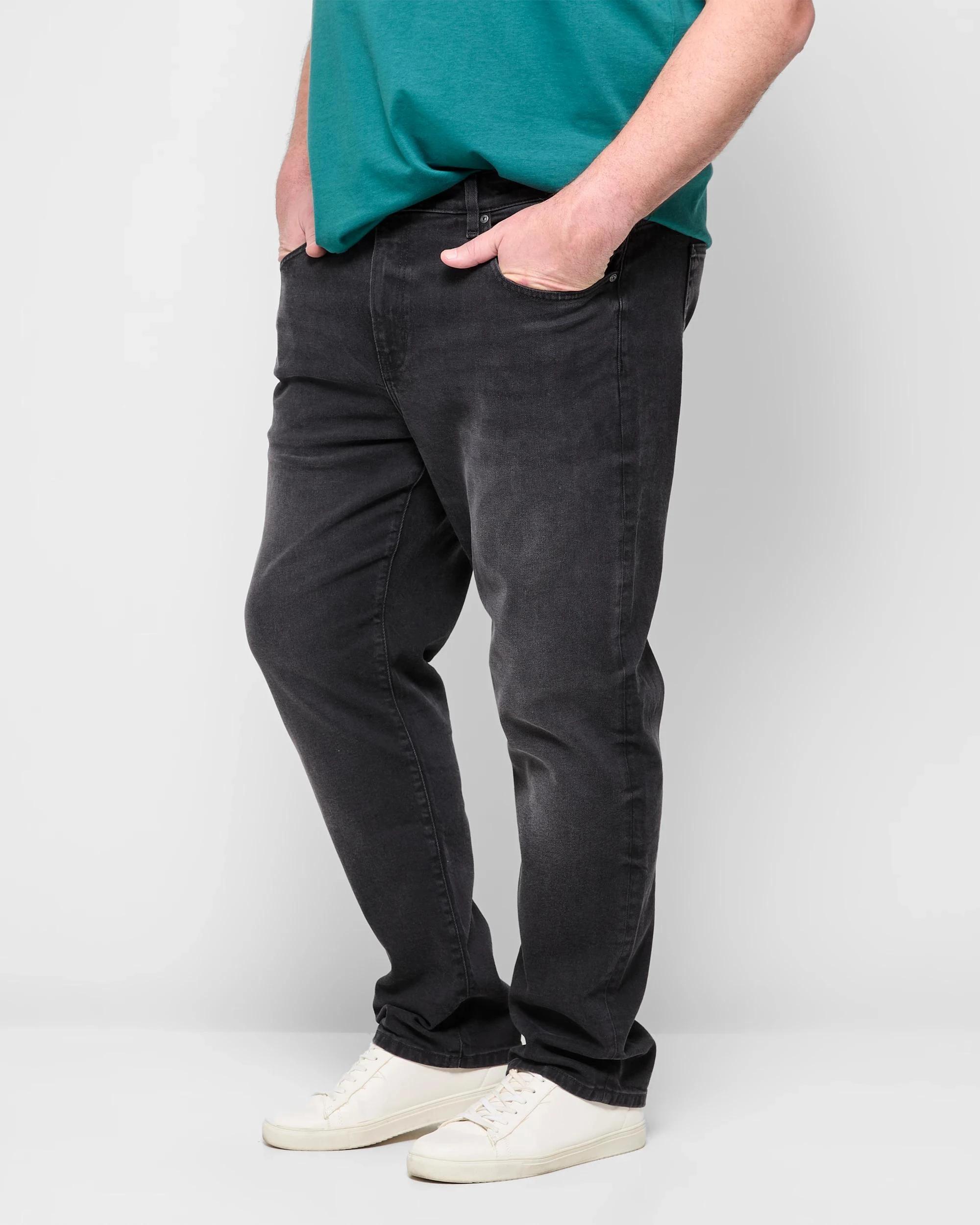 2 Target Man Plus Plus Size Straight Fit Denim Jeans FADED BLACK, 2 of 5