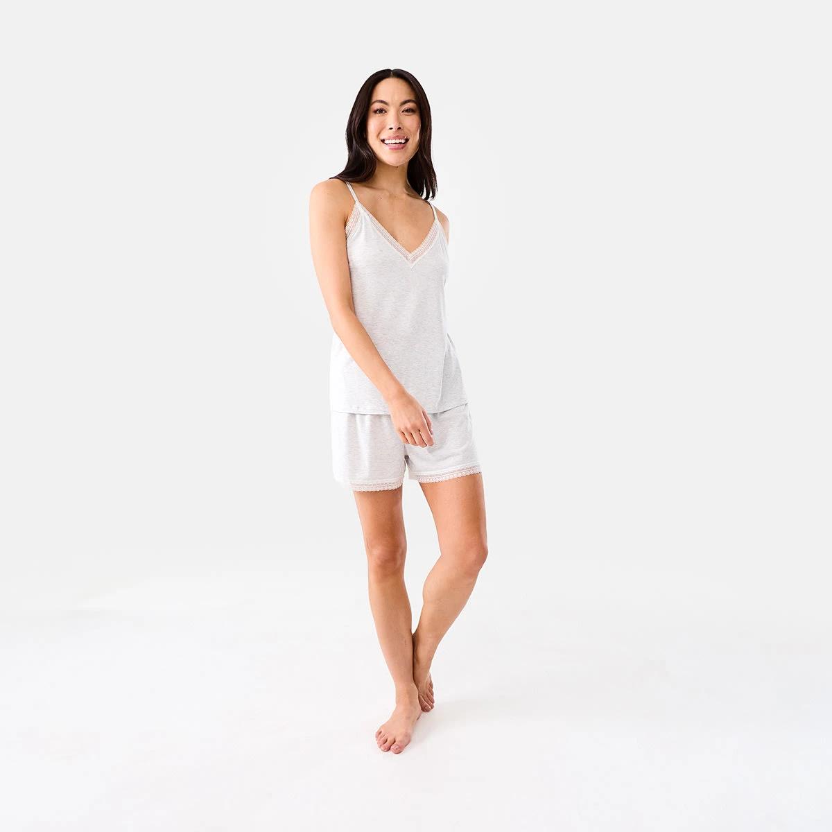 6 Lace Trim Comfort Shorts Wht Marle, 6 of 6