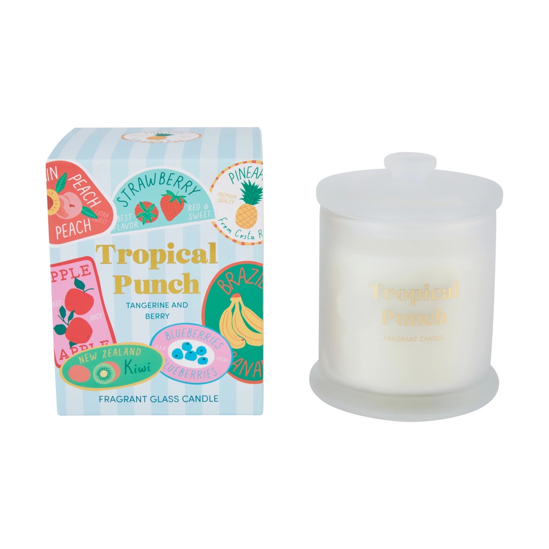 1 Tropical Punch Fragrant Glass Boxed Candle, 1 of 6