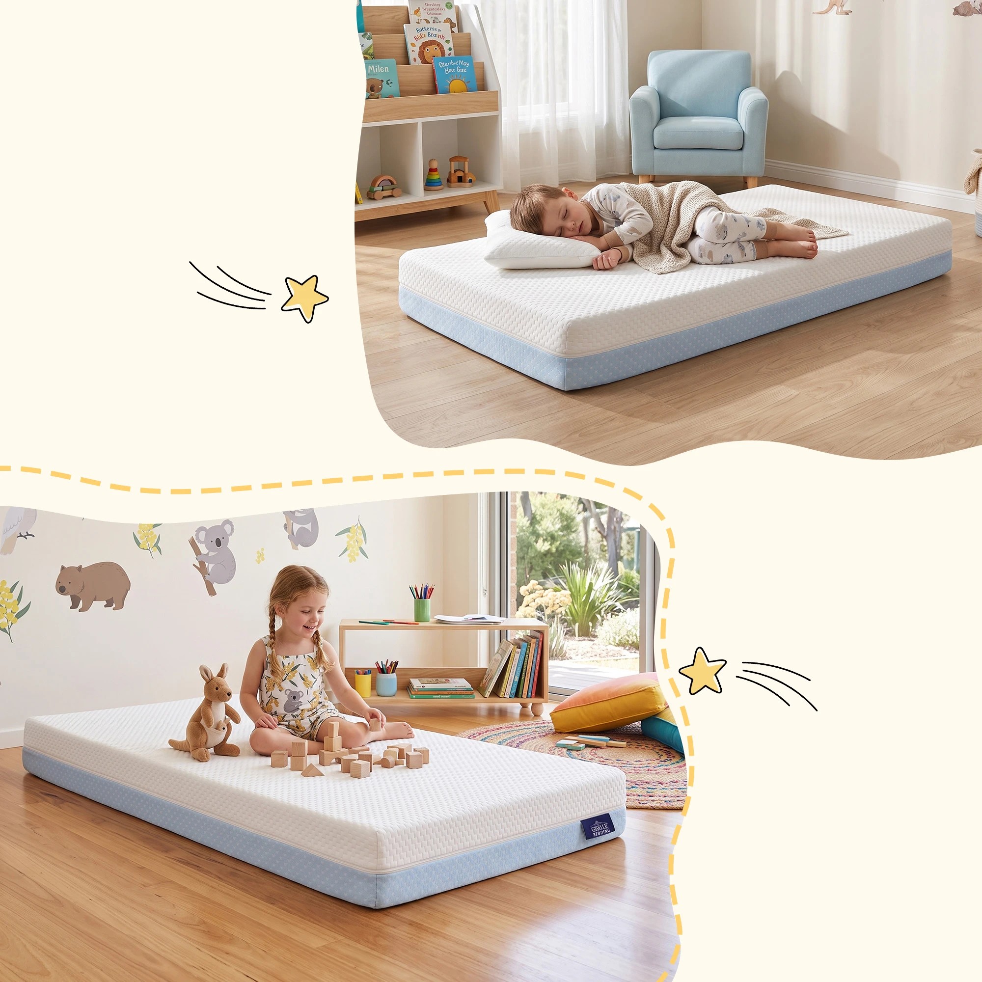 8 Giselle Bedding 15cm Cot Mattress, 38D Gel Memory Foam Pad with Tencel Cover - Single Bed - Multi, 8 of 9