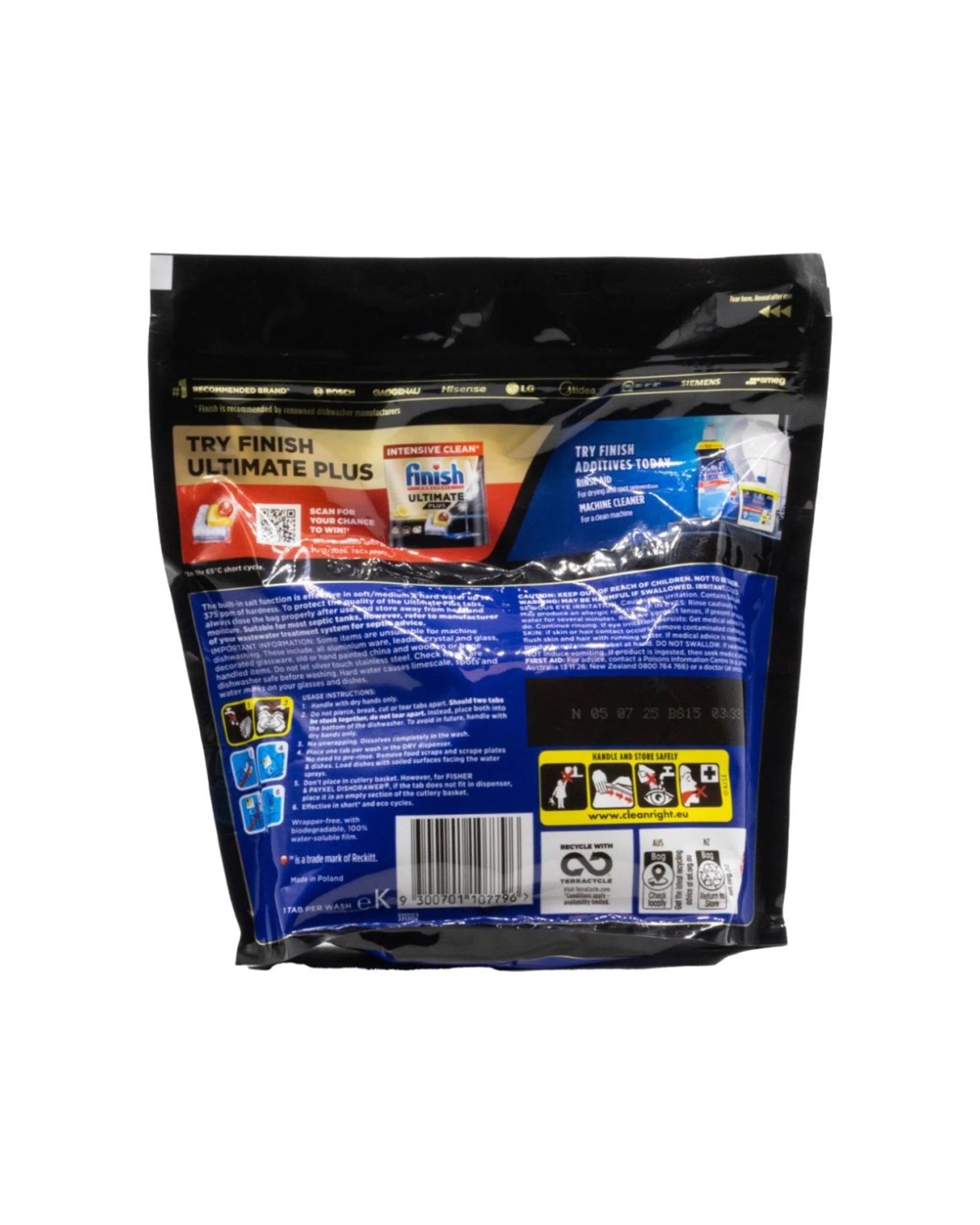 3 Finish Powerball All-In-One Dishwasher Tablets Ultimate Plus Lemon 7x20pc - Multi, 3 of 3