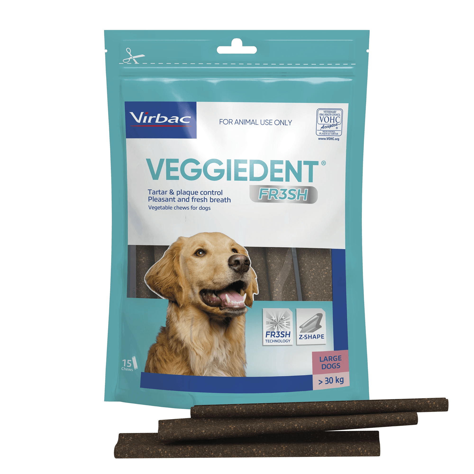 1 Veggiedent Fresh Large 30kg+ 15 Chews, 1 of 1