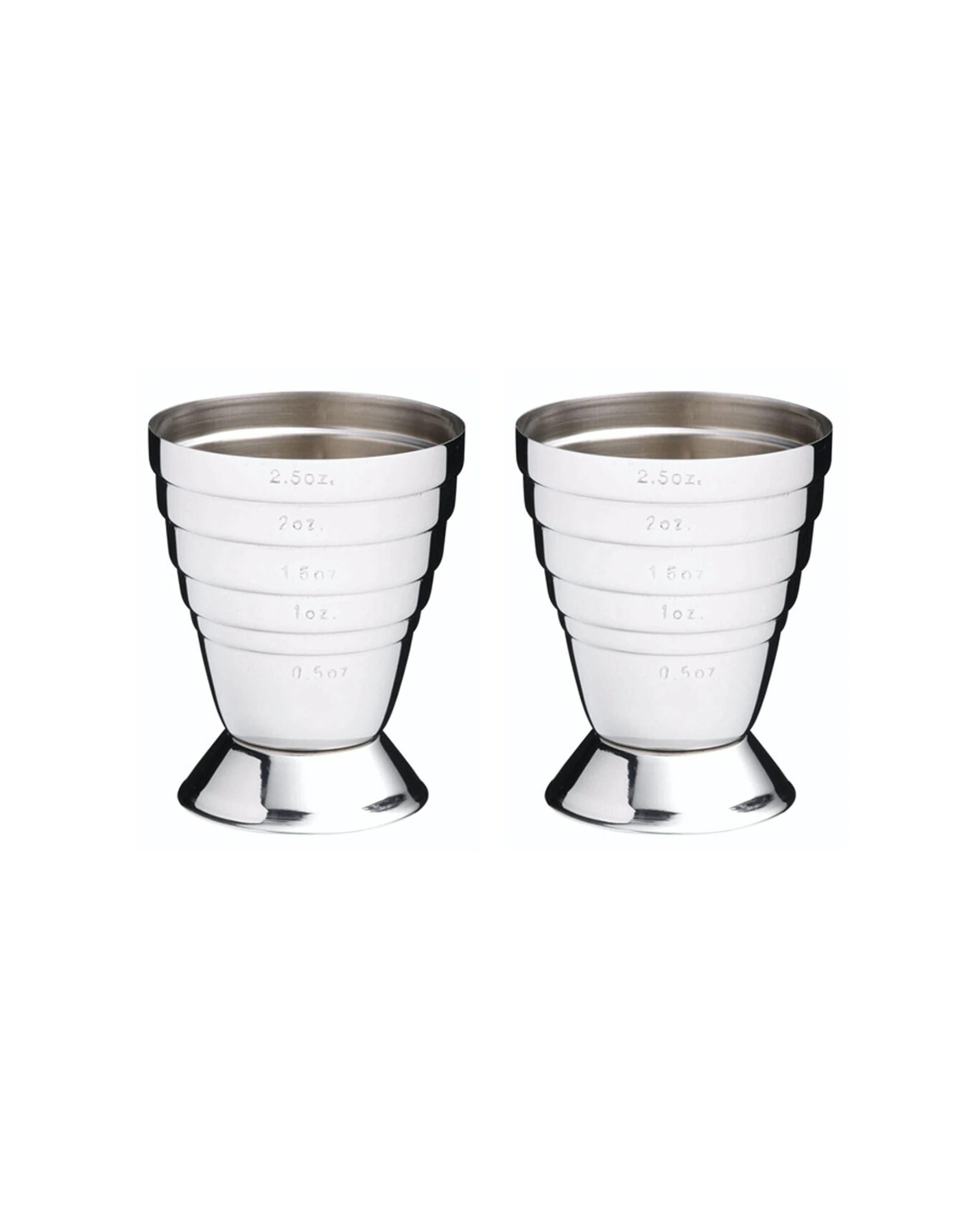 1 BarCraft 2PK Cocktail Jigger Stainless Steel 15-75ml Measuring Tool - Silver, 1 of 7