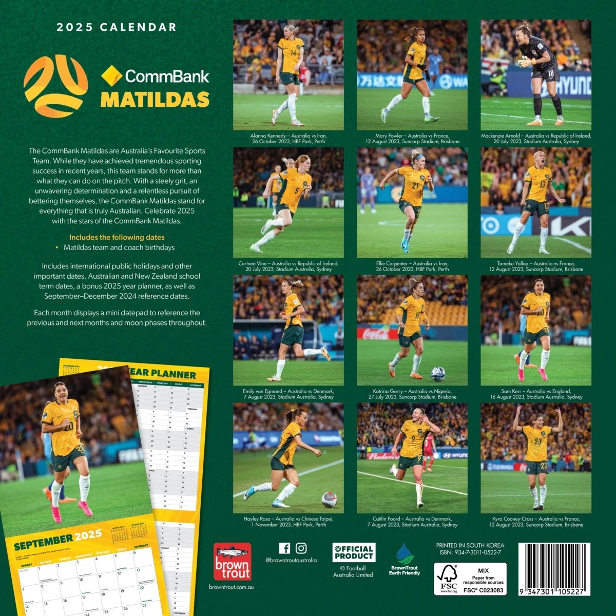 3 2025 Calendar - Matildas, 3 of 3