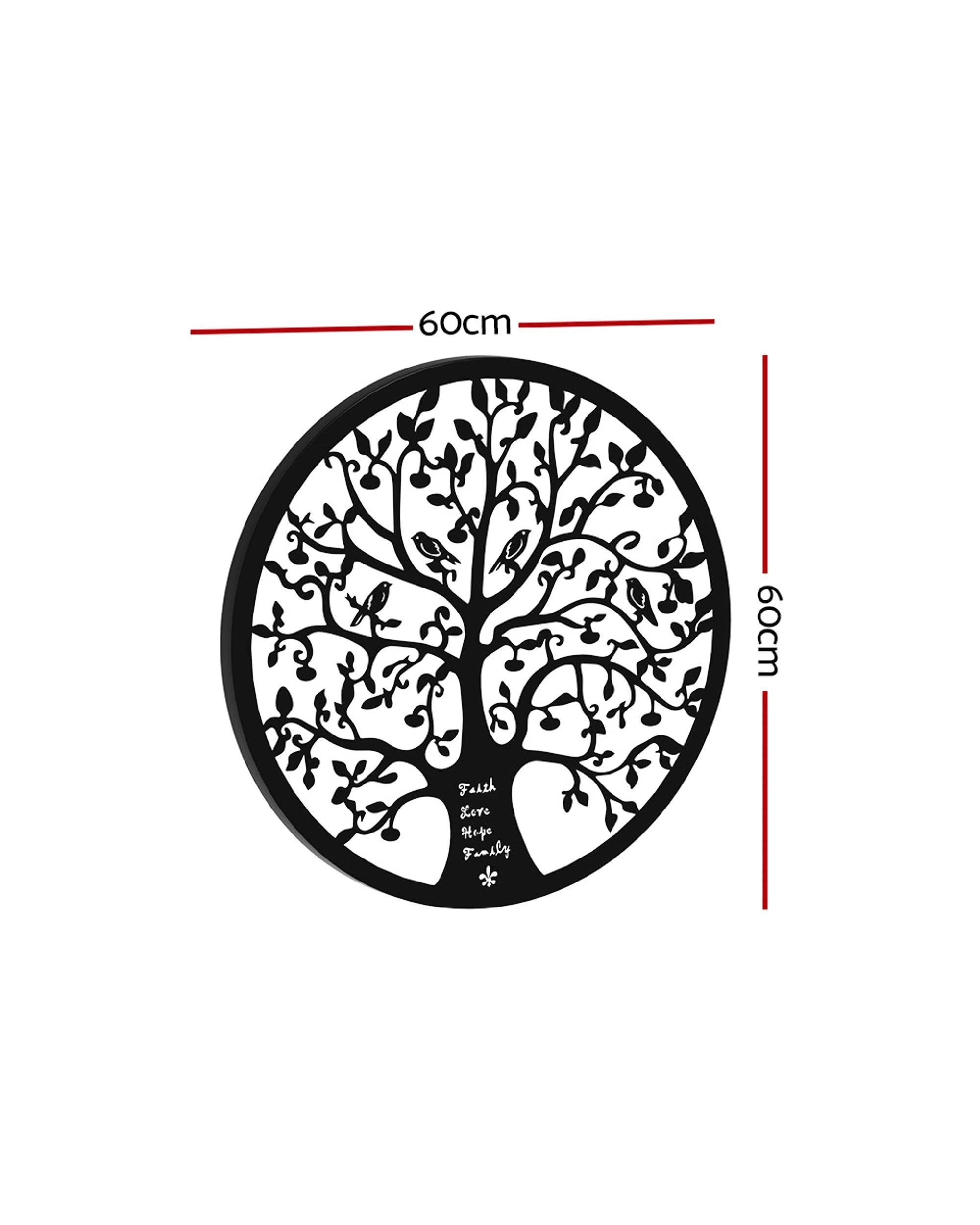 3 Artiss Metal Wall Art 60cm Hanging Sculpture - Black, 3 of 7