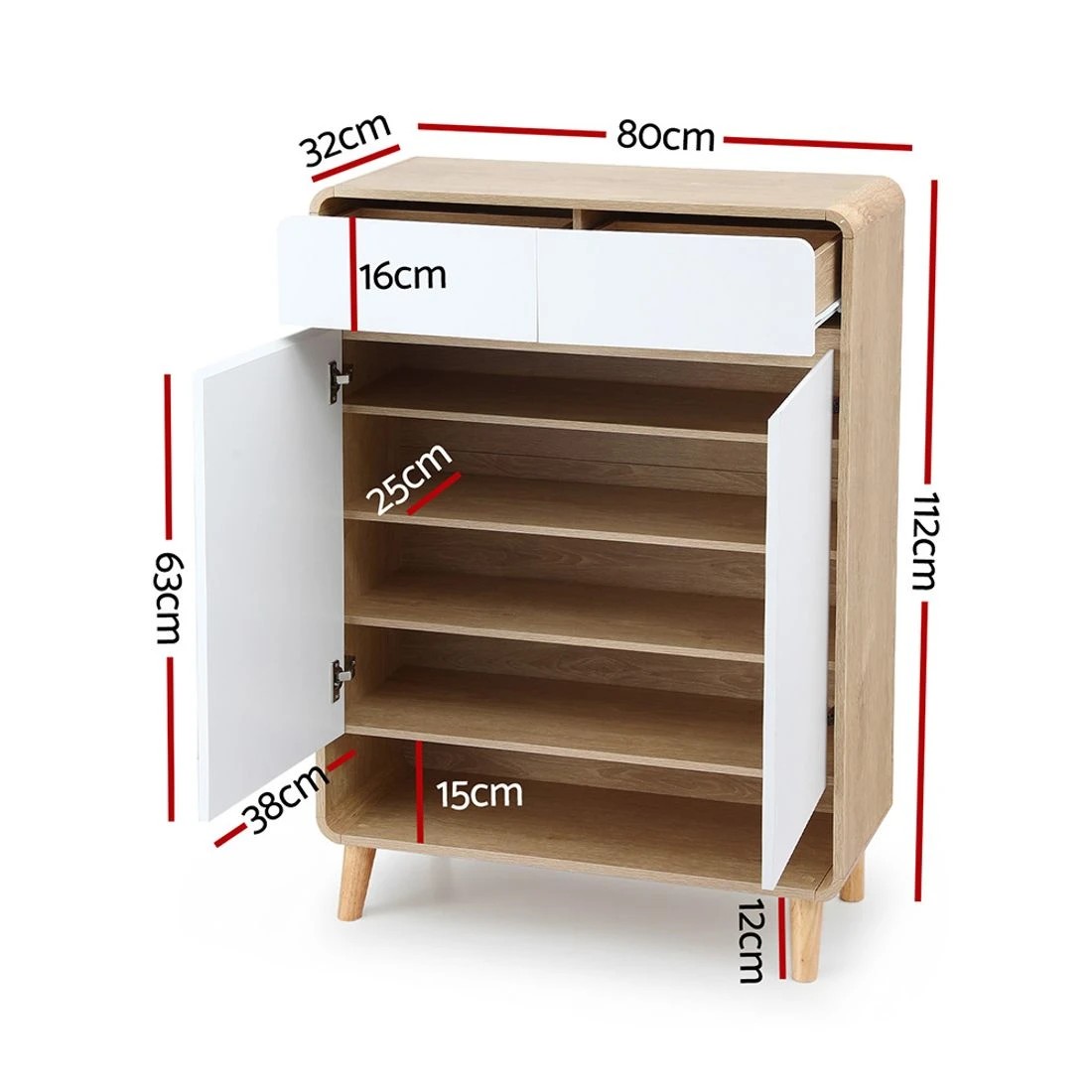 1 Artiss Shoe Rack Cabinet 20 Pairs Storage Cupboard - Multi, 1 of 6