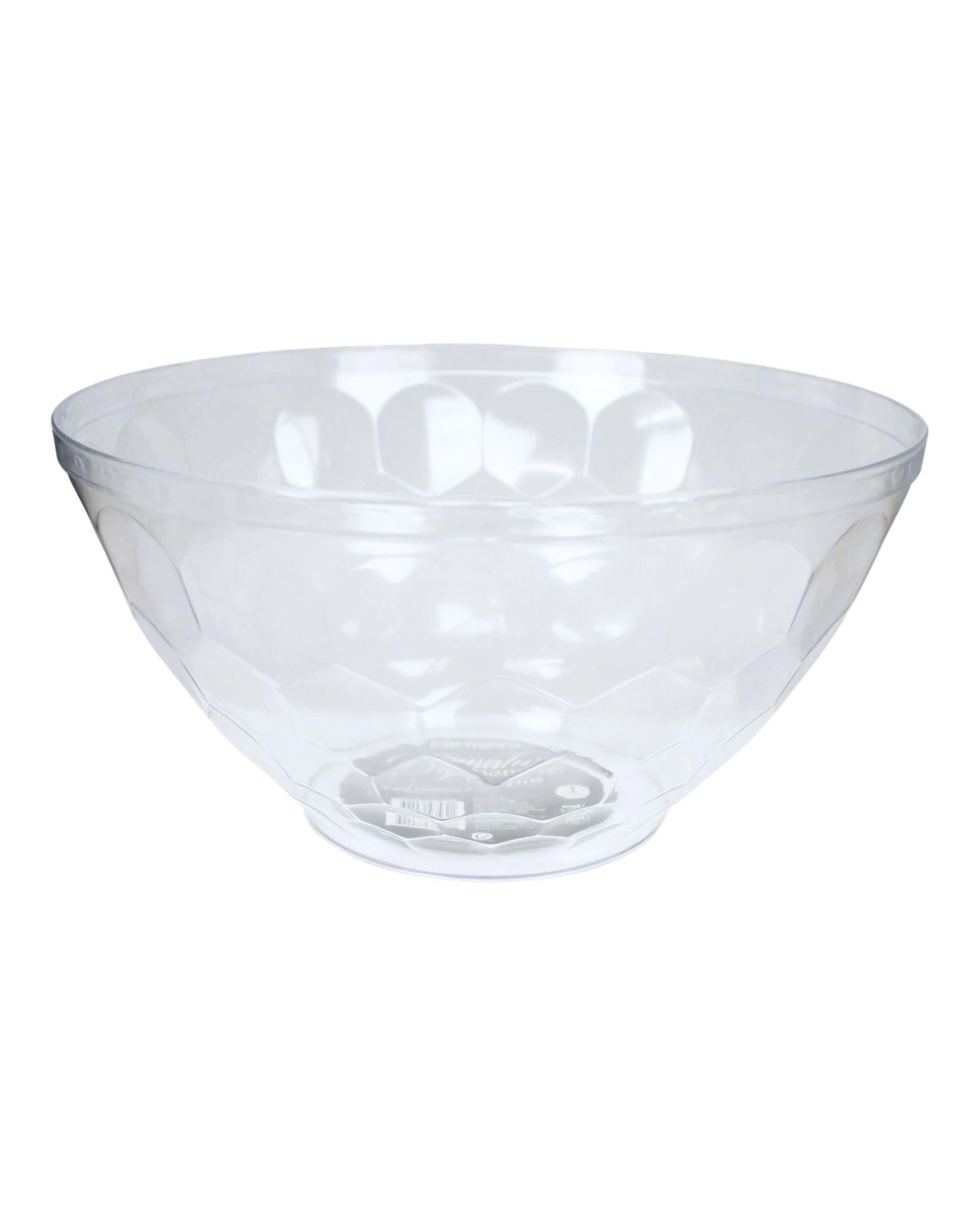 1 Partyware Dimpled Plastic Salad Bowl 23cm - Clear, 1 of 2