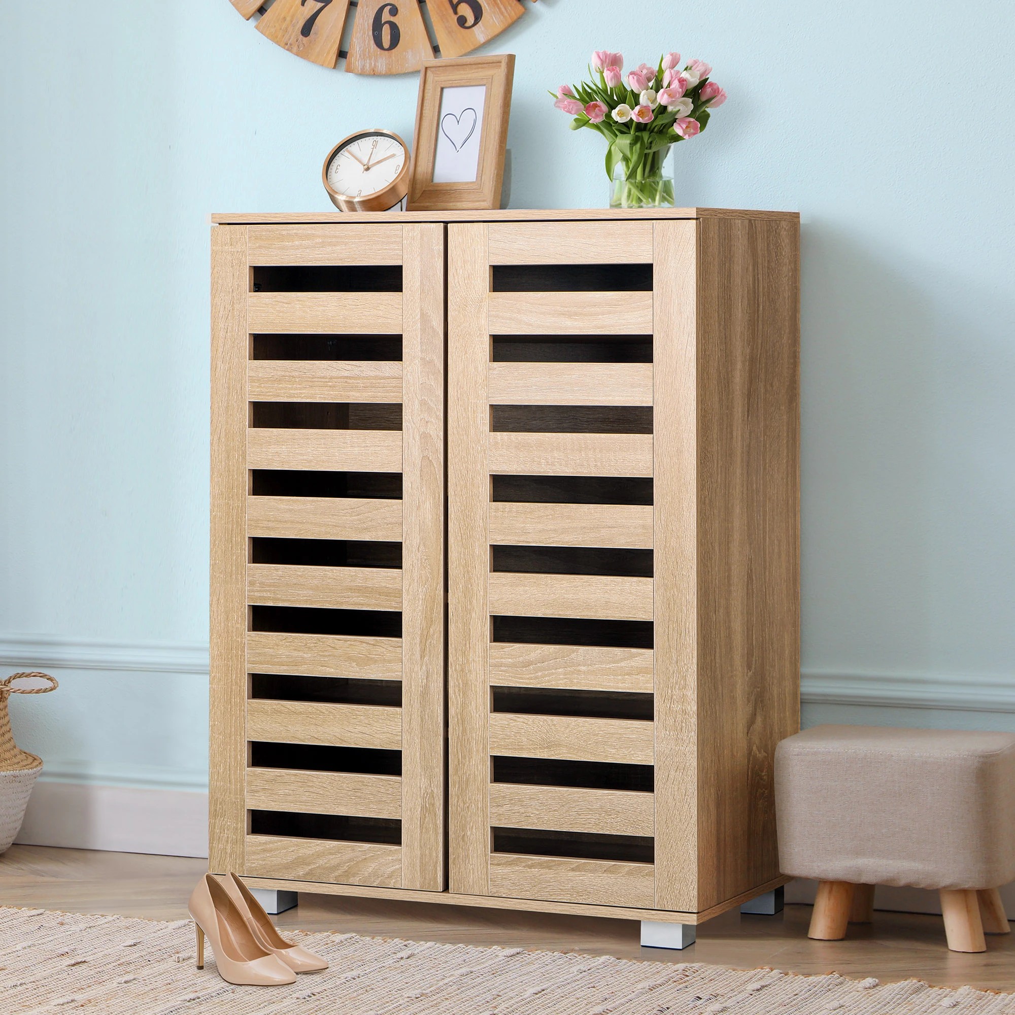 3 Alfordson Shoe Cabinet Organiser Storage Rack Drawer Shelf 21 Pairs - Wood, 3 of 10