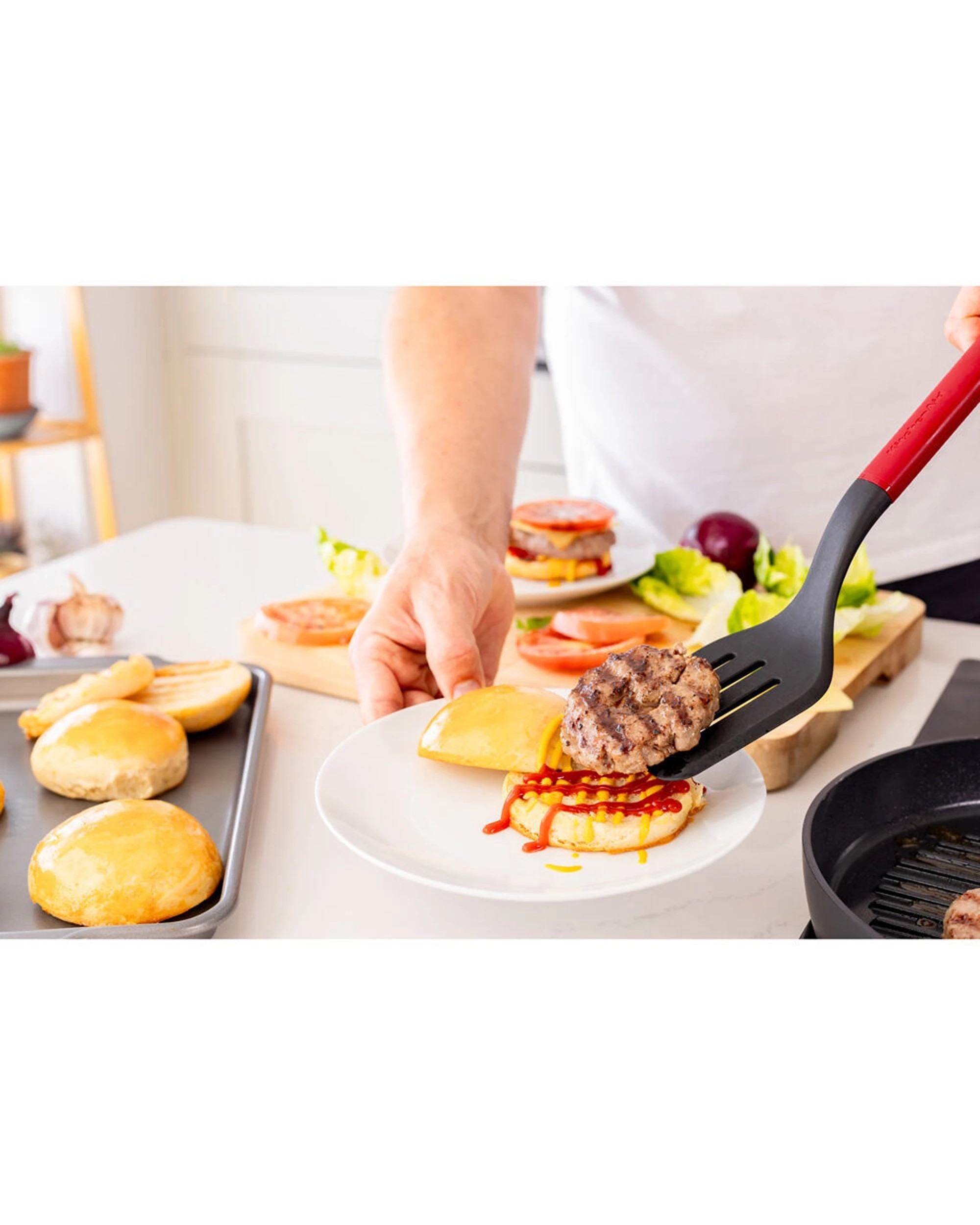 5 KitchenAid Classic Slotted Nylon Turner 2PK Heat Resistant Ergonomic Handle - Red, 5 of 6