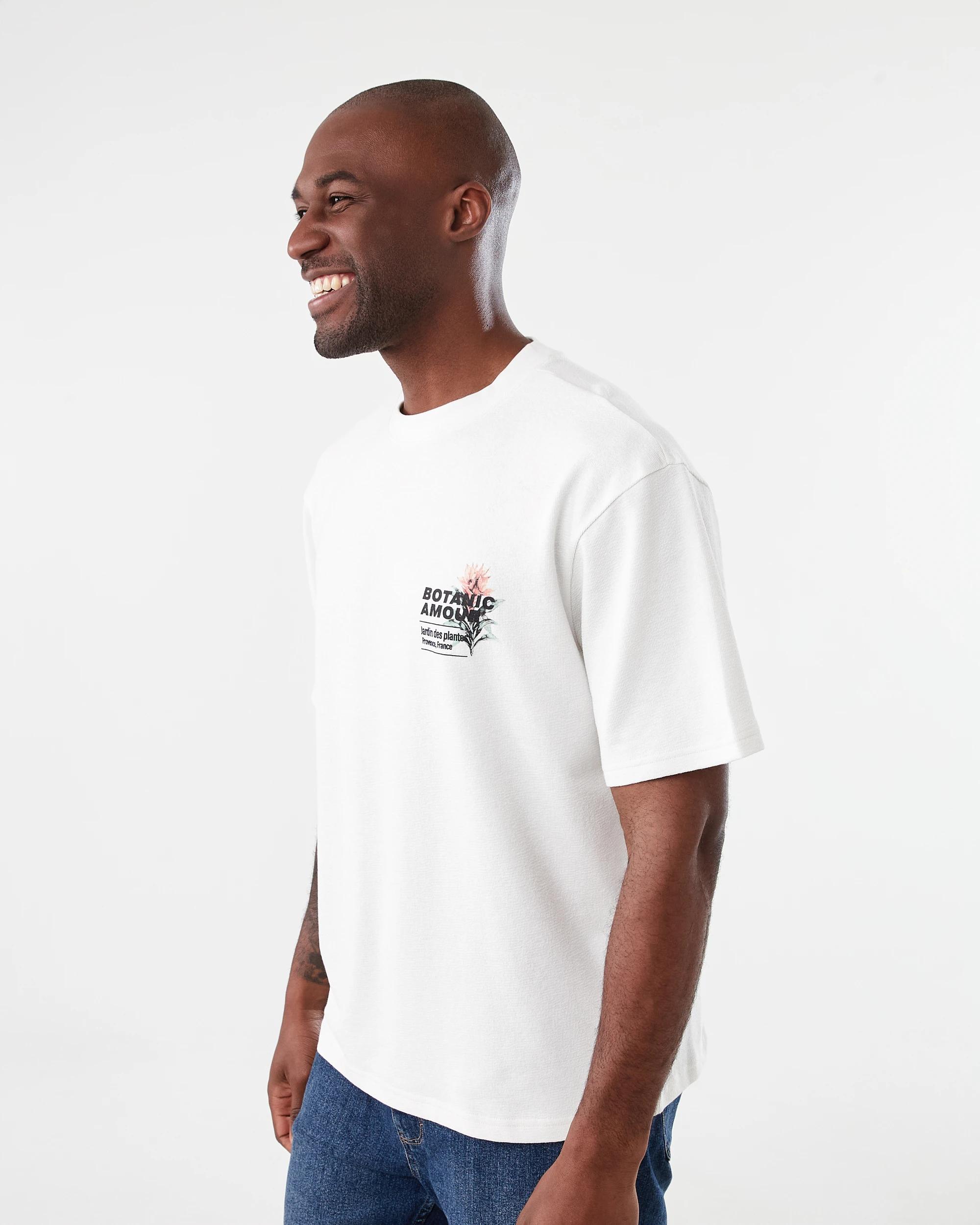 2 Textured Printed T-shirt Wht Botanc, 2 of 7