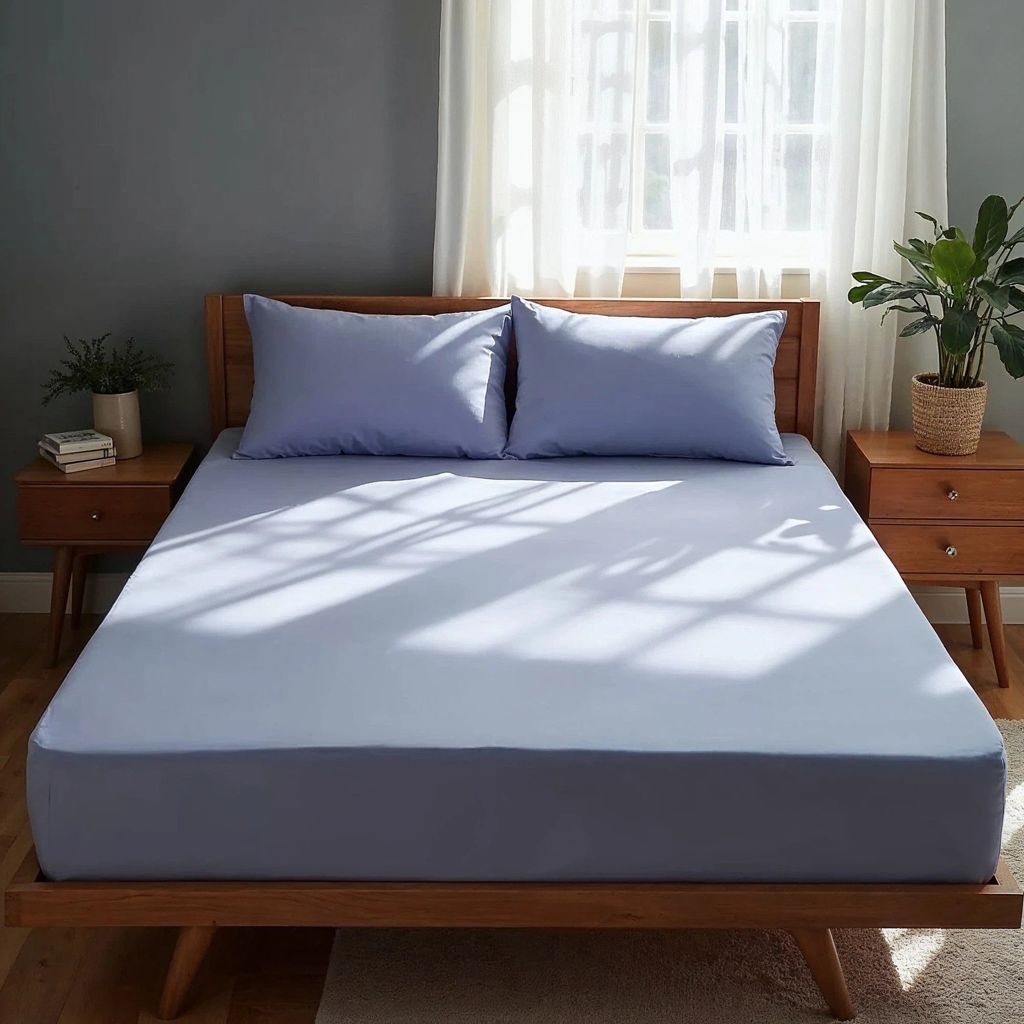 3 Royal Comfort 2000 Thread Count Bamboo Cooling Sheet Set Ultra Soft Bedding - King Bed - Blue, 3 of 4