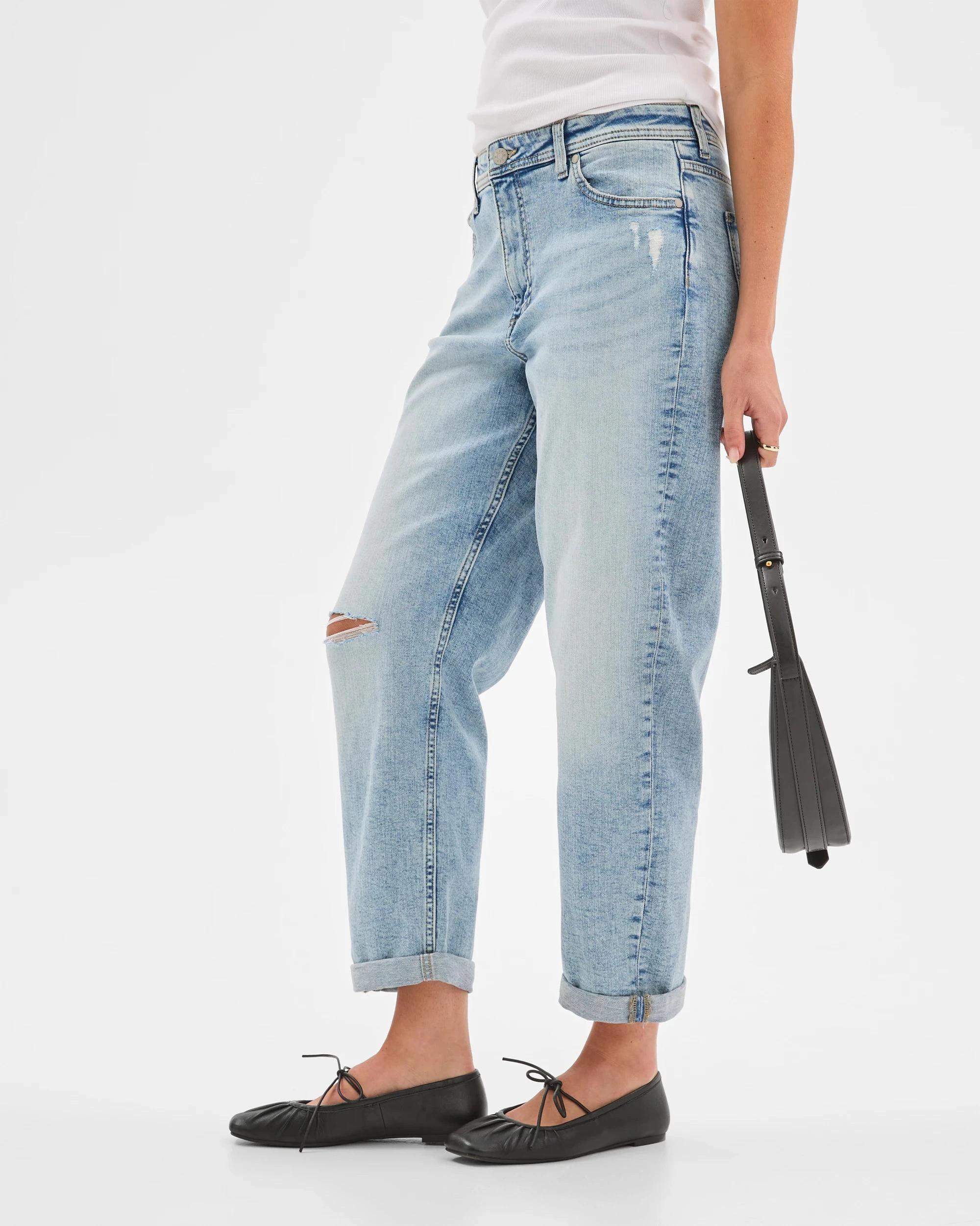 6 Target Denim Denim Mid Rise Courtney Girlfriend Jeans FROST, 6 of 6