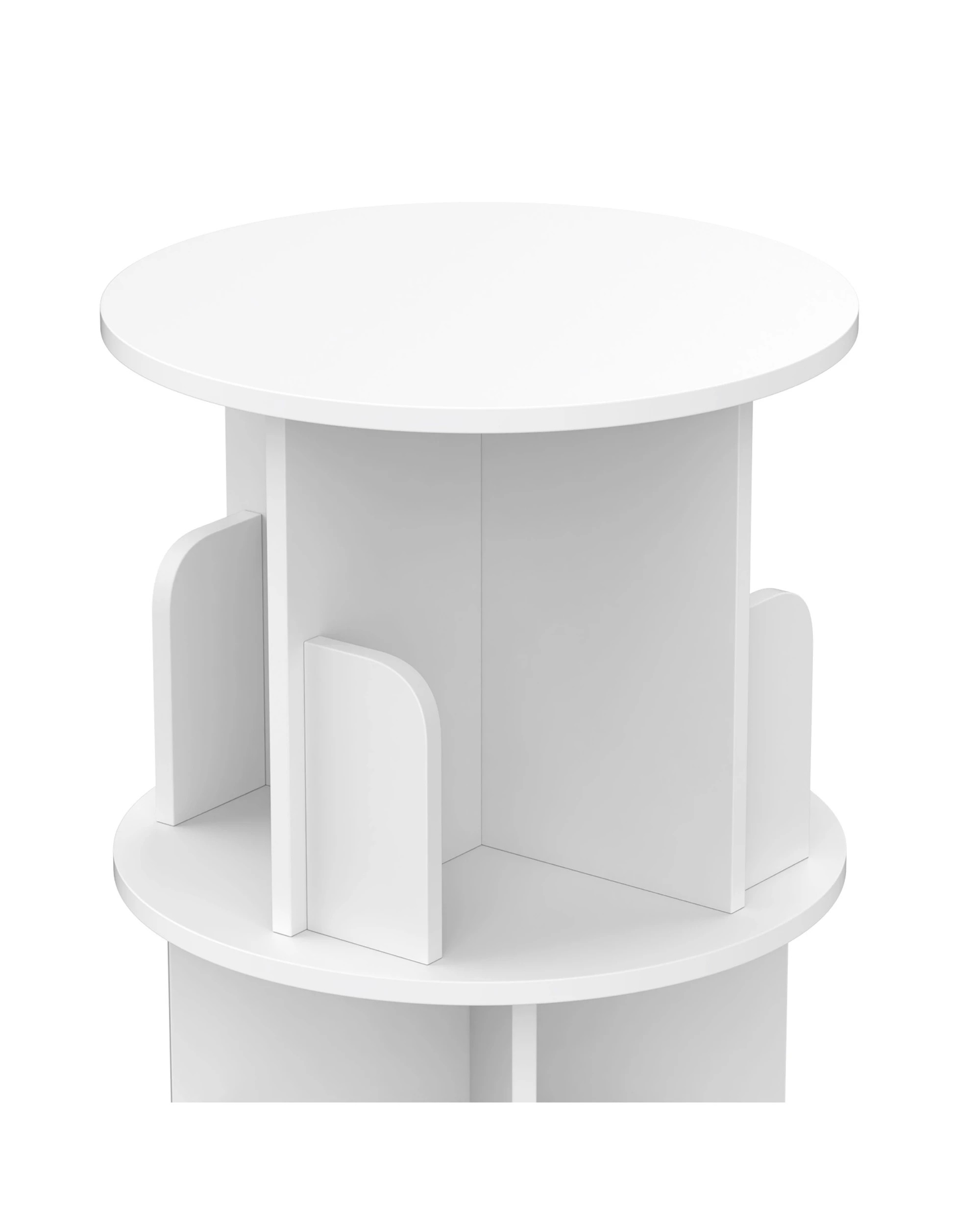 7 Advwin 5-Tier Rotating Bookshelf 360 Swivel Display Rack Corner Bookcase Cabinet, 7 of 9