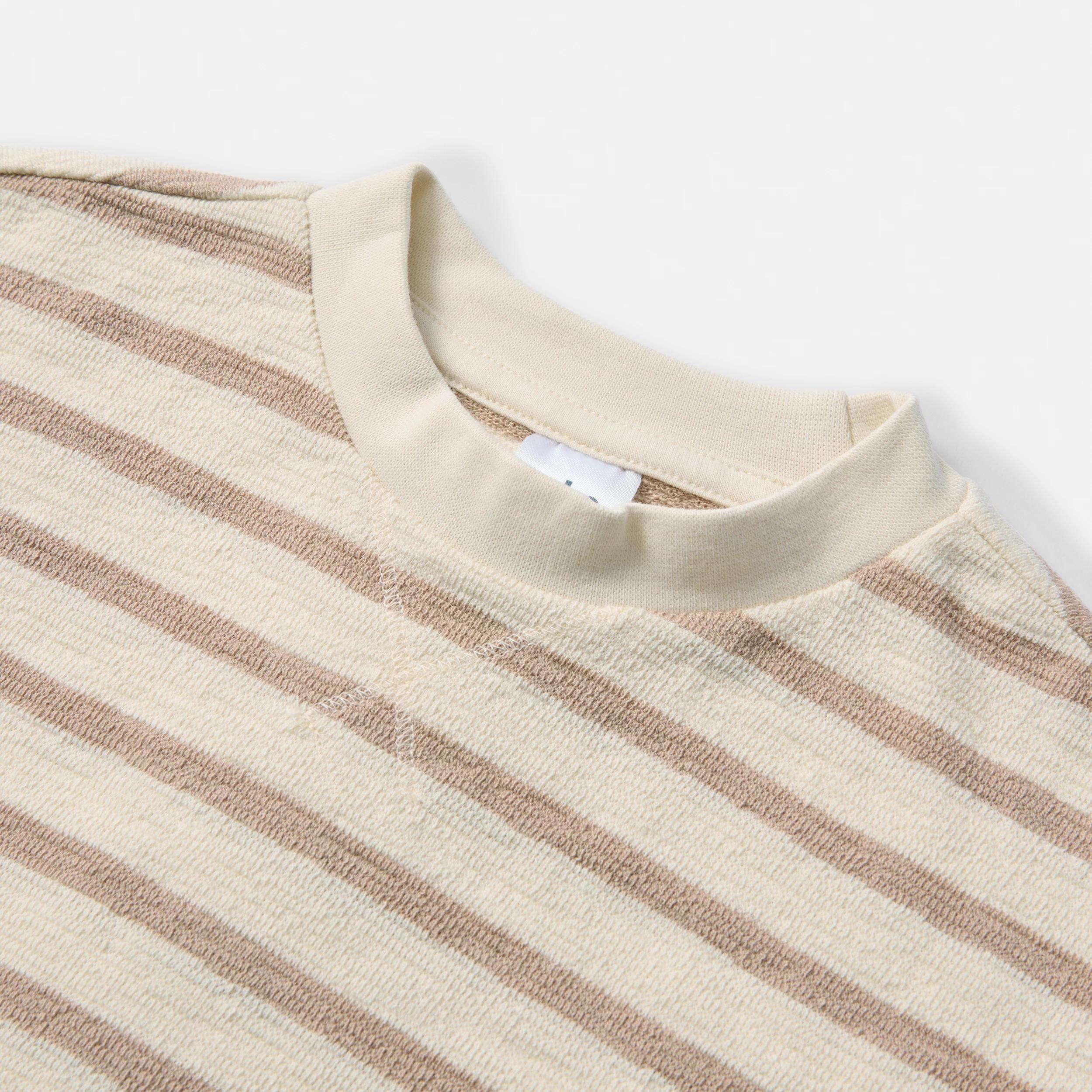 3 Short Sleeve Textured Set BEIGE STRIPES, 3 of 3