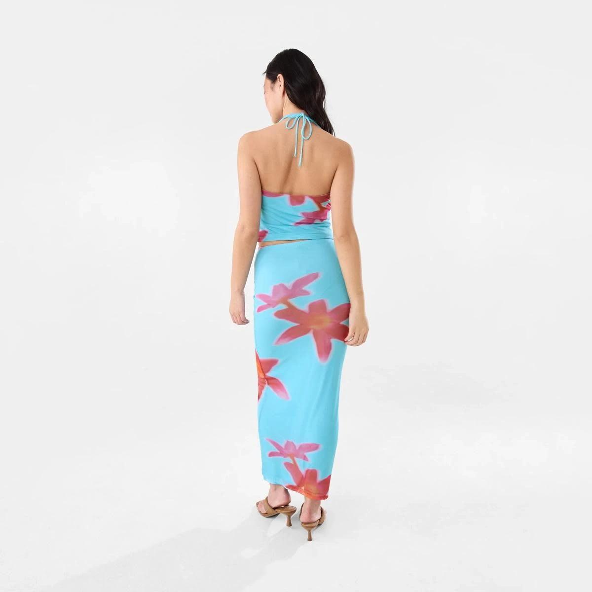 6 Mesh Maxi Skirt HOT TROP CLEAR AQUA, 6 of 8