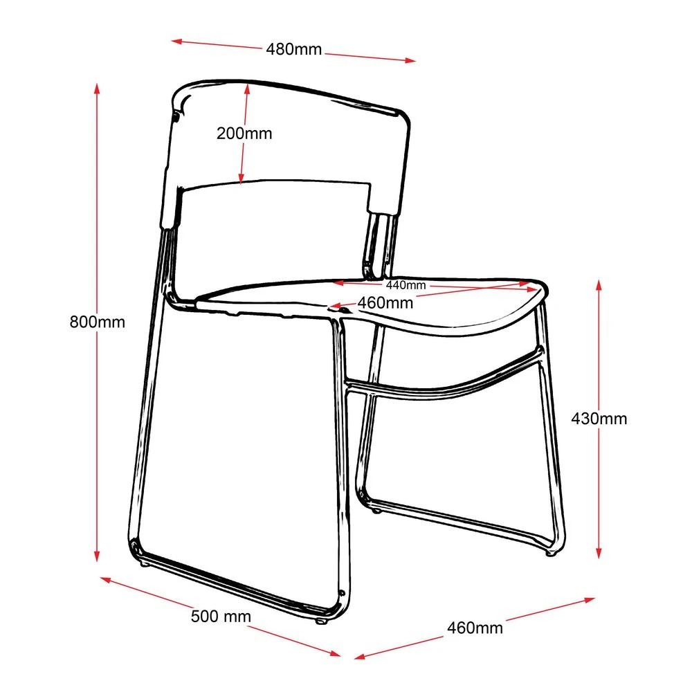 5 Rapidline Zola Stackable Chair Black Visitor Chairs and Stools, 5 of 5