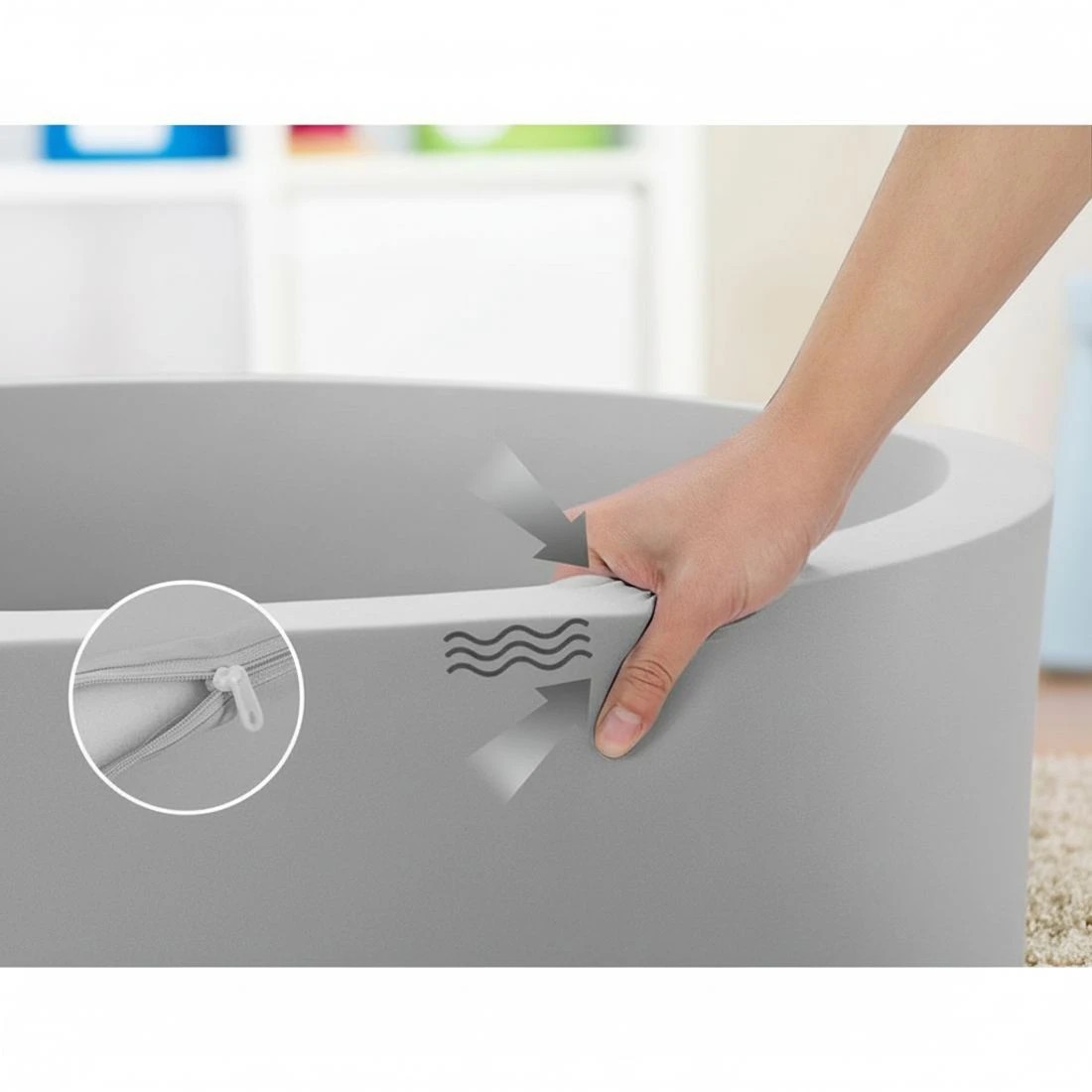 6 Keezi Kids Ball Pit 90x30cm Ocean Foam Play Pool Barrier Toys Children - Grey, 6 of 7