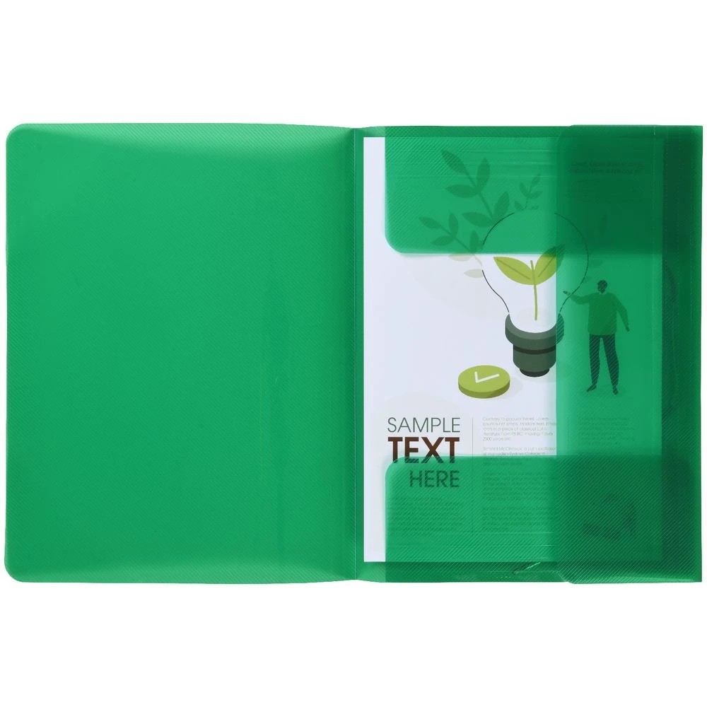 2 J.Burrows A4 Elastic Document Wallet Dark Green, 2 of 3