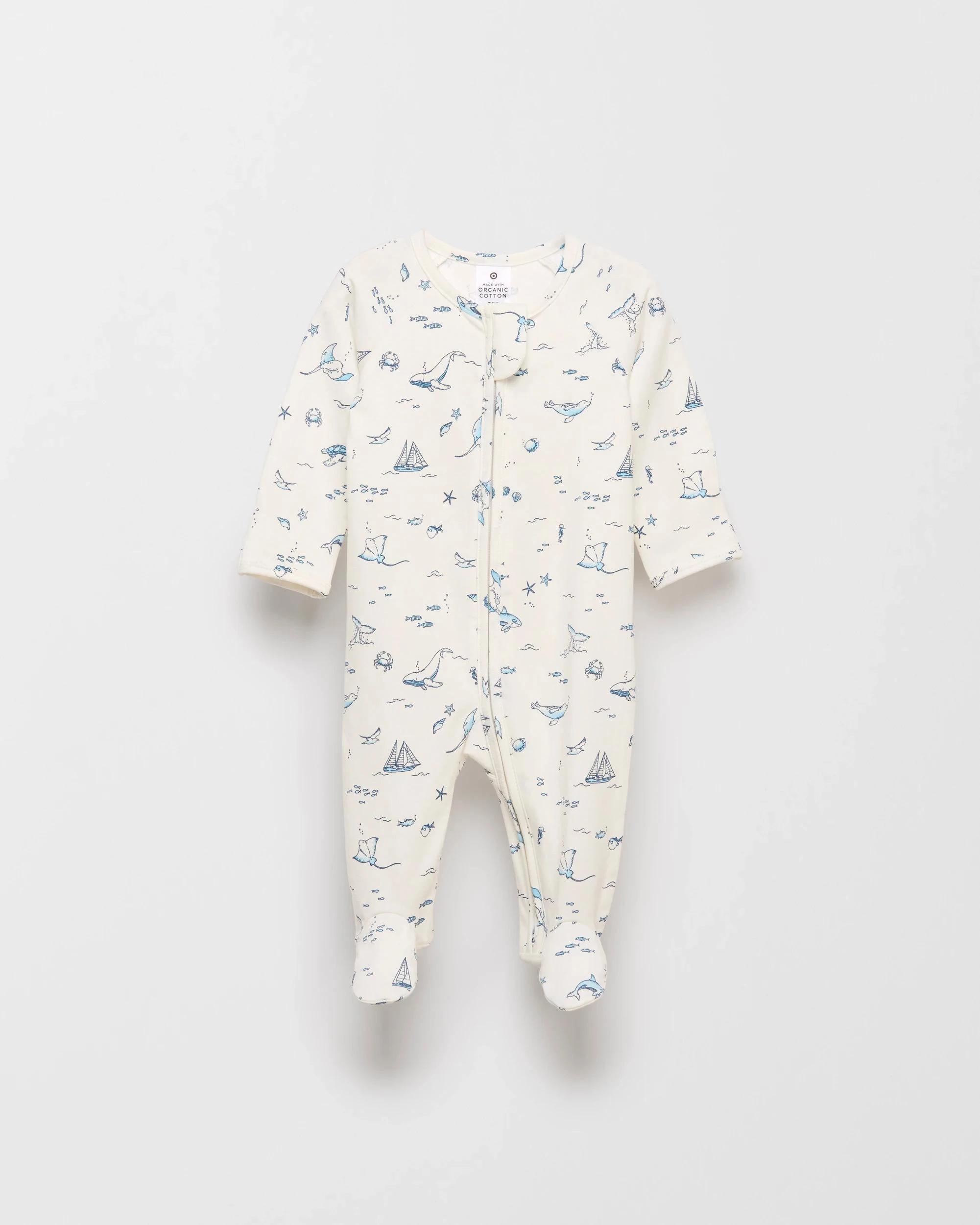 1 Target Baby Baby Organic Cotton Zip Coverall SEASCAPE, 1 of 2