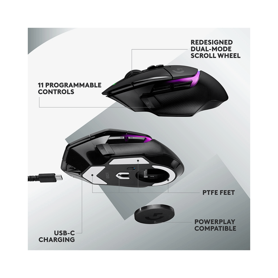 7 Logitech G502 X PLUS LIGHTSPEED Wireless RGB Gaming Mouse - Black, 7 of 9