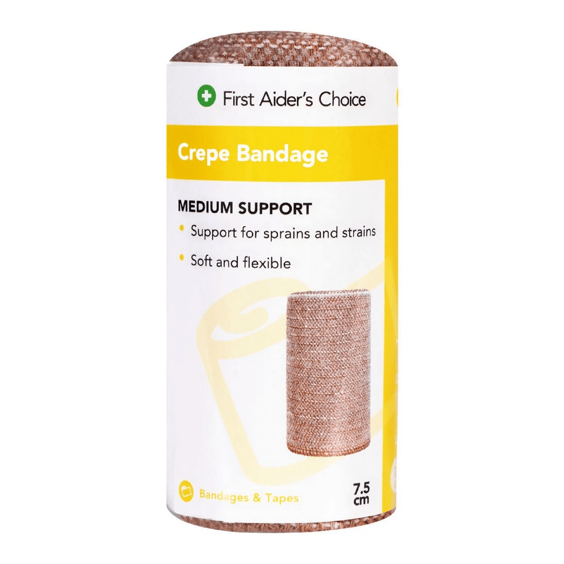 1 First Aiders Choice Medium Support Crepe Bandage 7.5cm, 1 of 2