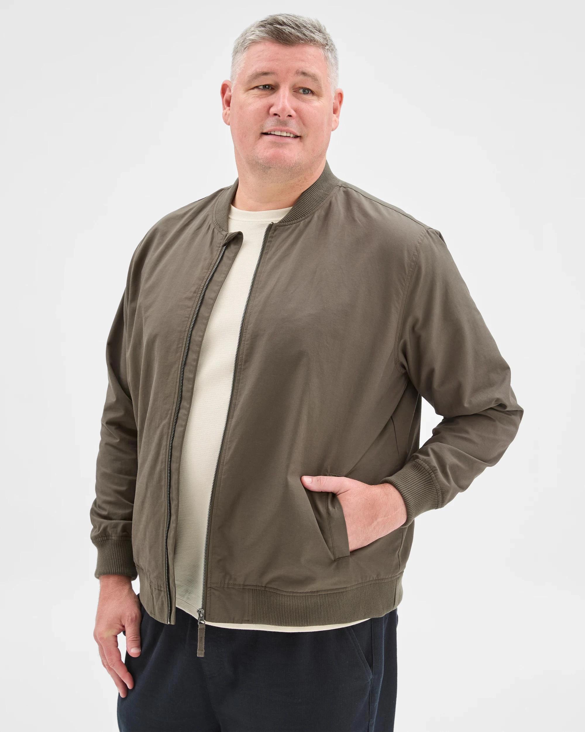 4 Target Man Plus Plus Size Australian Cotton Blend Bomber Jacket DARK OLIVE, 4 of 6