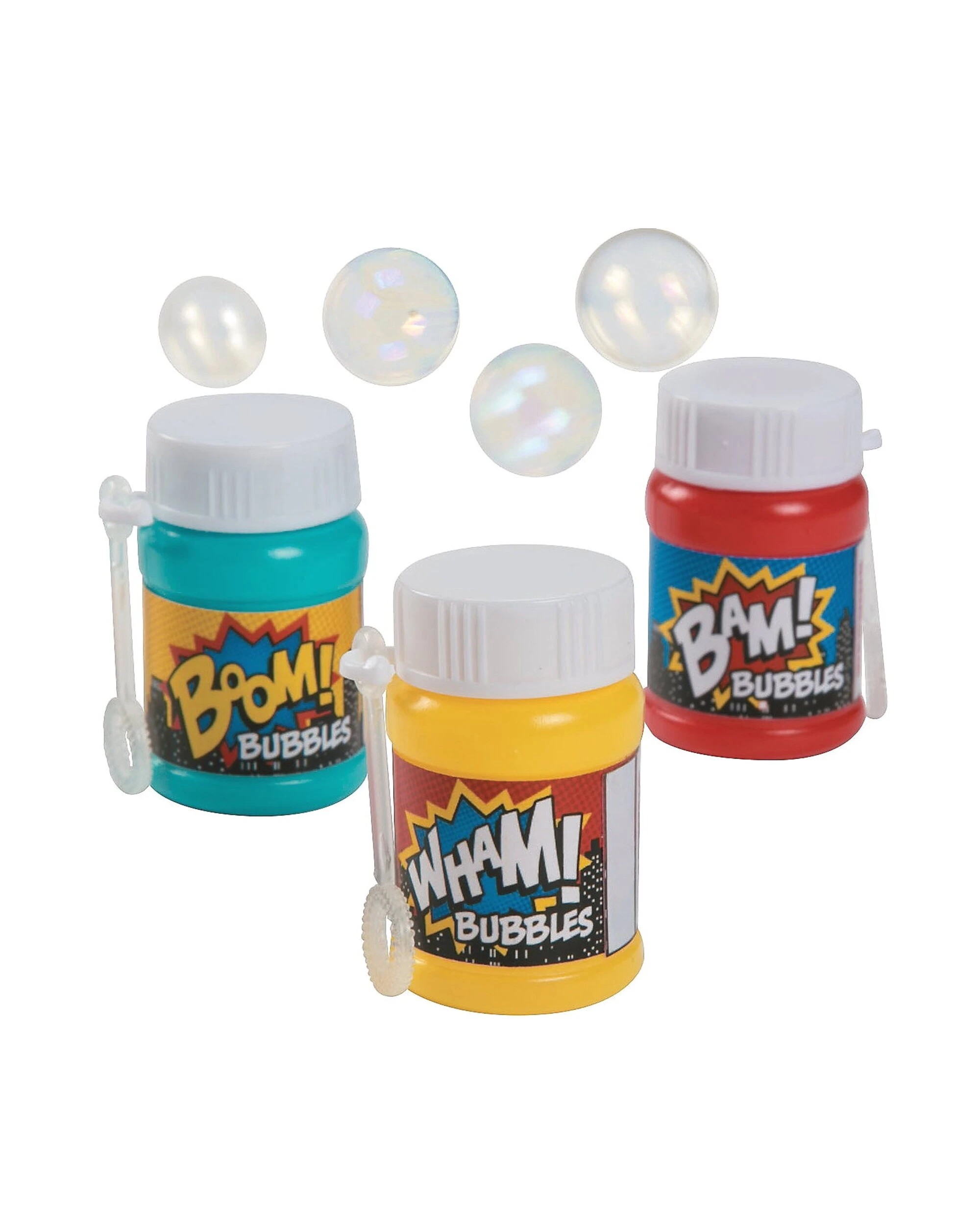 1 Partyrama Superhero Slogan Bubble Bottles Pack of 24, 1 of 2
