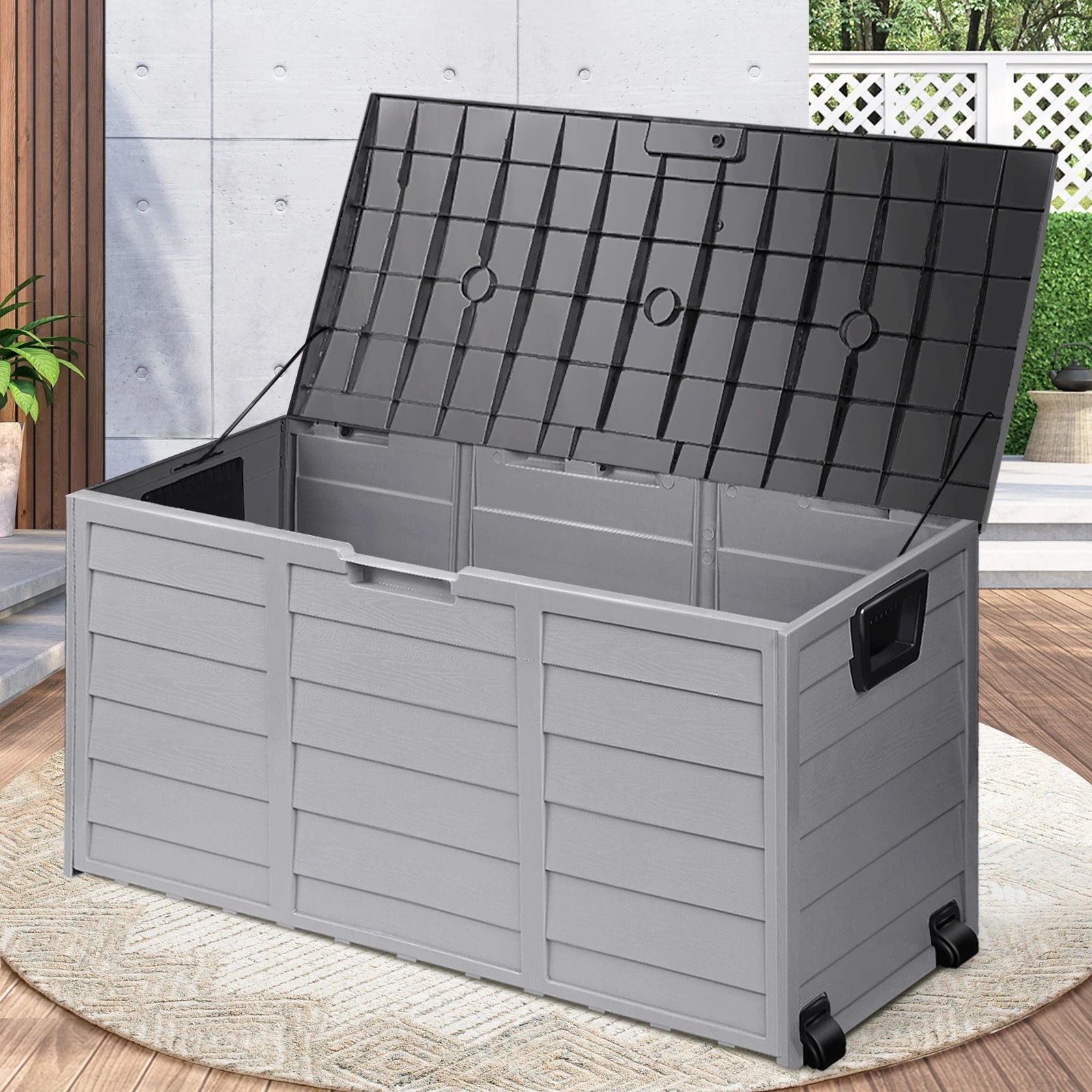 3 Livsip 290L Outdoor Storage Box Container Garden Chest Deck Tool Toy Lockable - Grey, 3 of 9