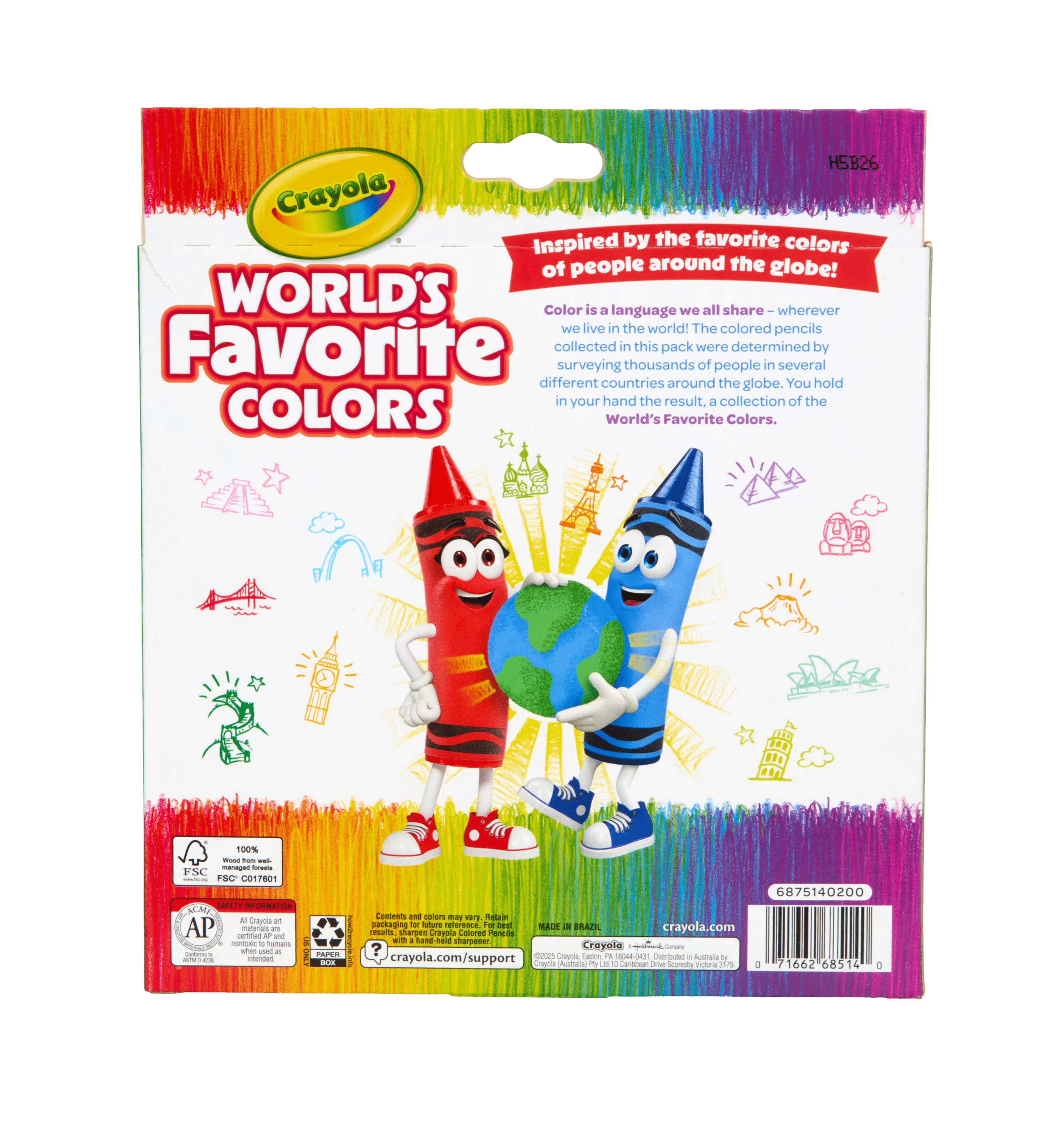 2 Crayola 50 Pack World's Favourite Colours Coloured Pencils - Multi, 2 of 3