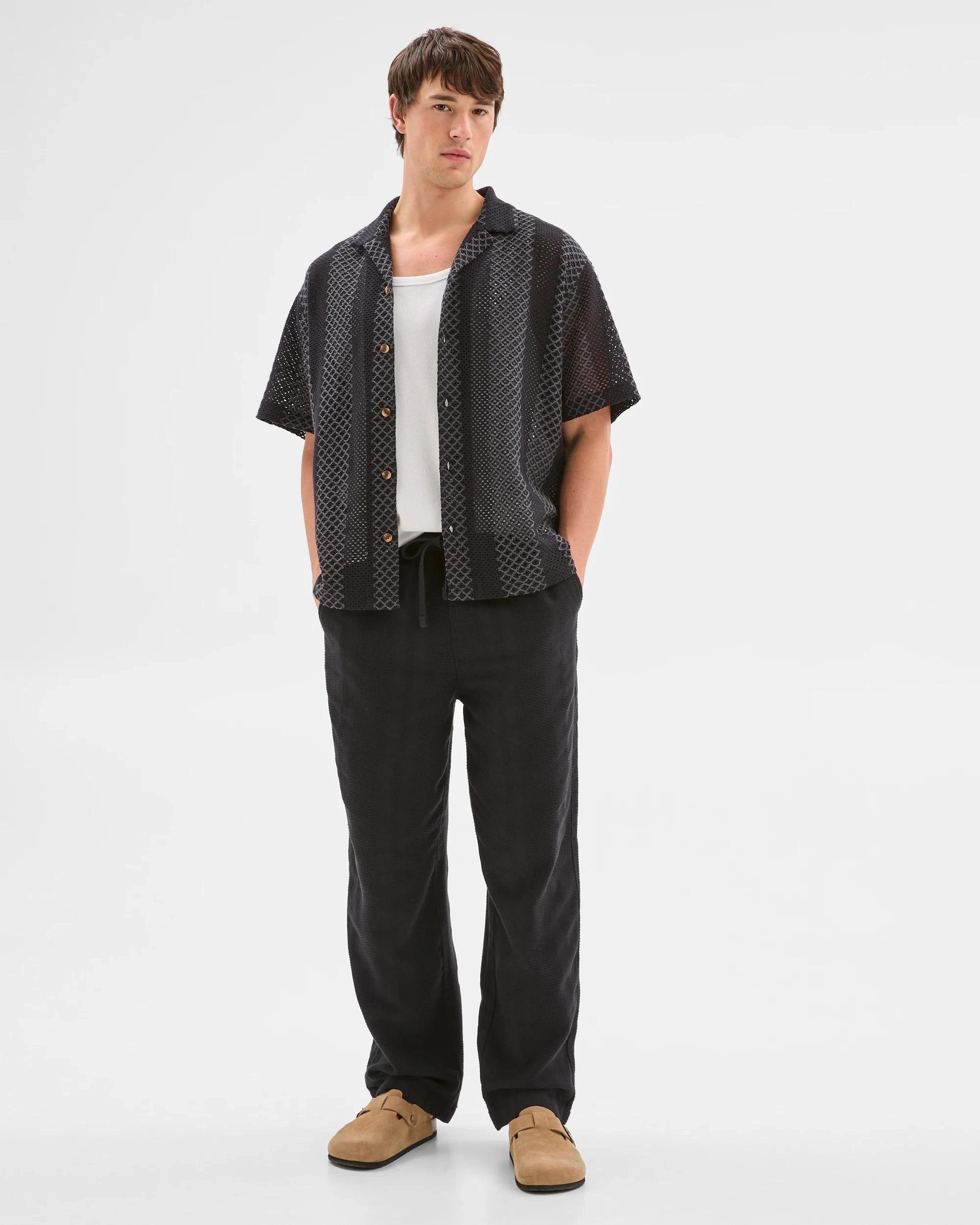 2 Australian Cotton Blend Woven Shirt - Commons BLACK, 2 of 7