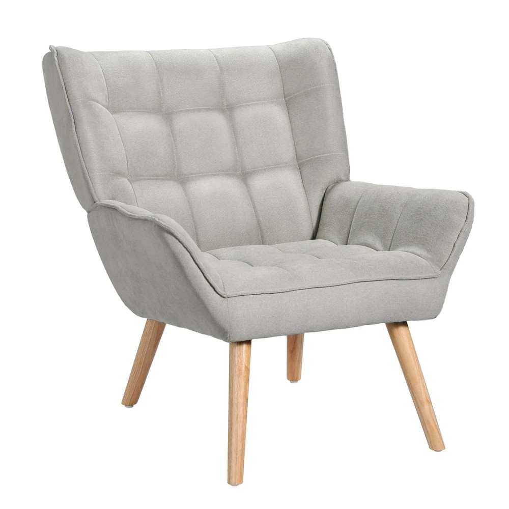 1 Artiss Armchair  Linen Fabric Cindy - Grey, 1 of 5