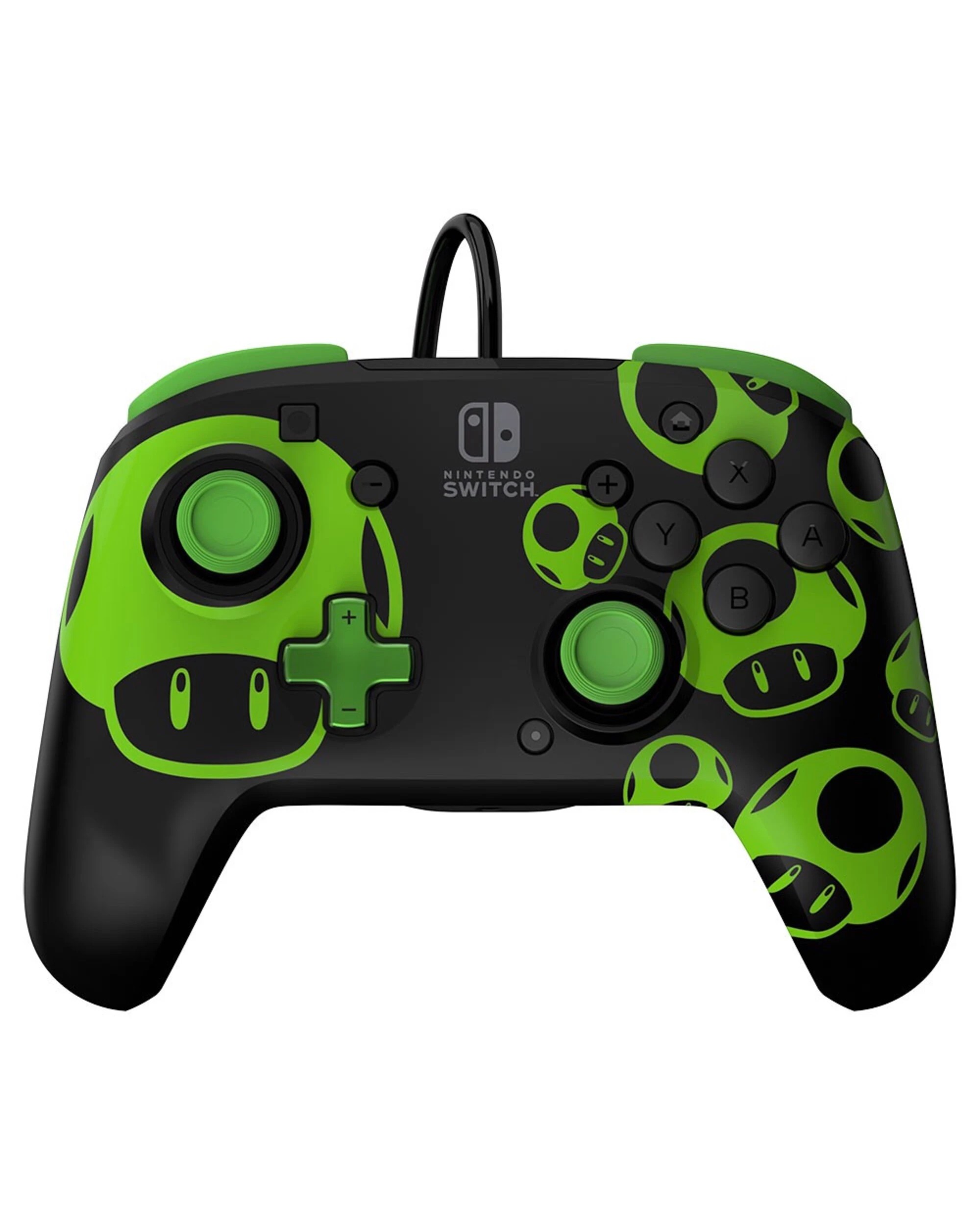 1 Rematch Wired Controller for Switch 1-UP Glow - Black,Green, 1 of 6